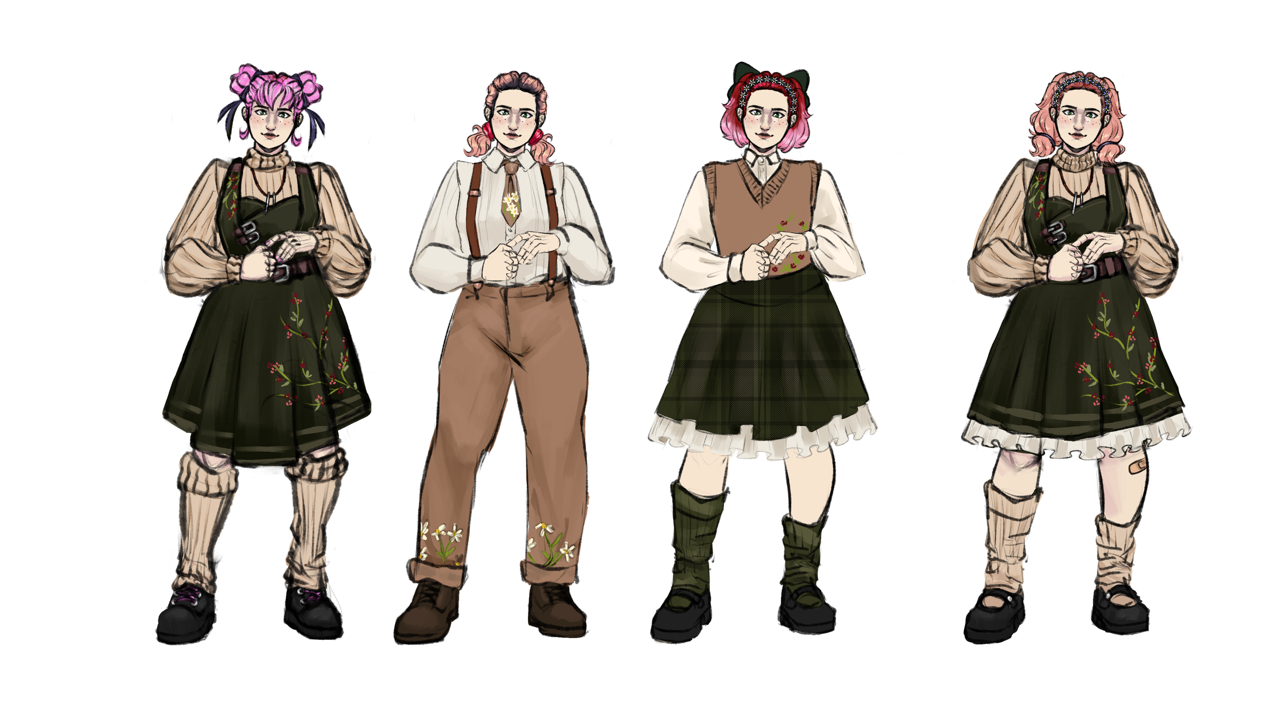 Rose outfit explorations.