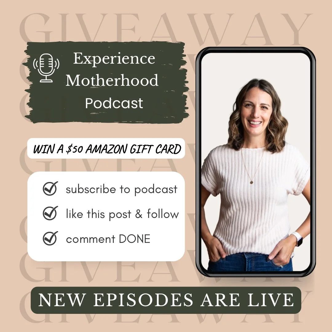 The Experience Motherhood Podcast is officially back 🎧

This podcast was created for the mom who feels full&hellip; and stretched&hellip; and sometimes unsure where she fits in all of it.

To celebrate the relaunch, I&rsquo;m giving away a $50 Amazo