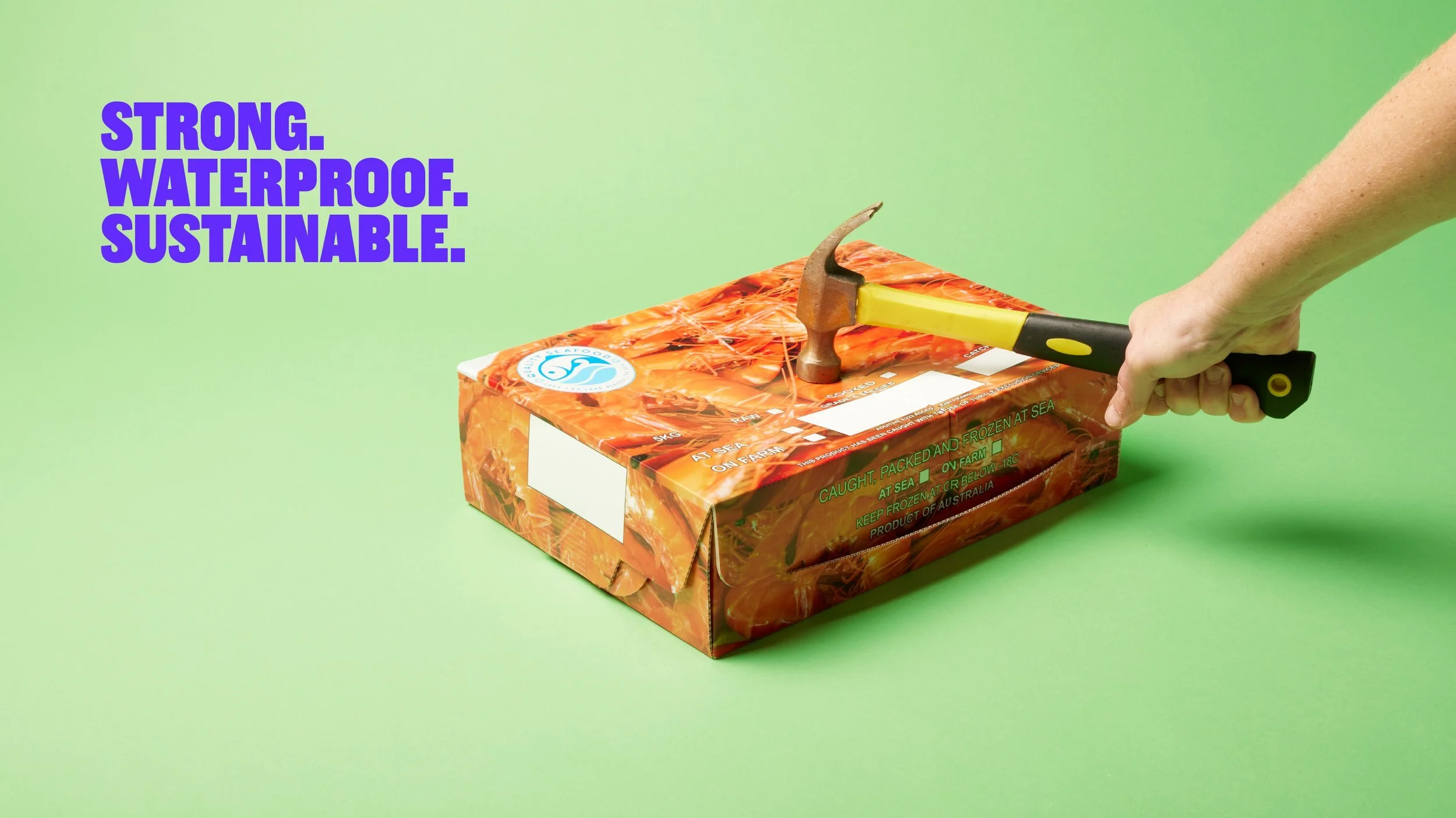 Hammer strikes packaging product