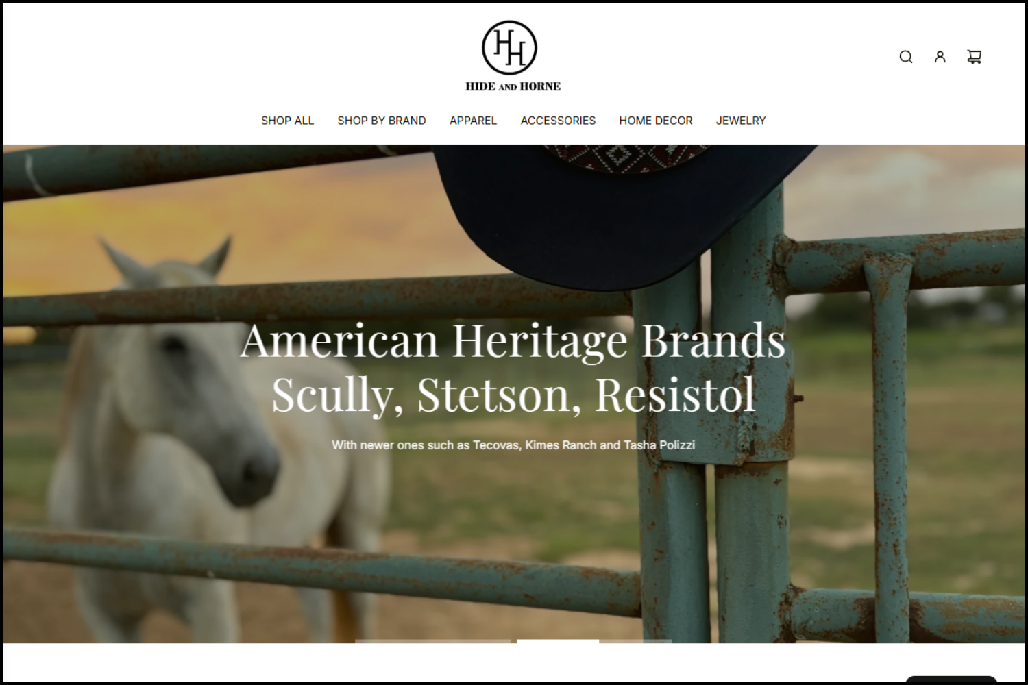 website design for high end western store Hide and Horne.png