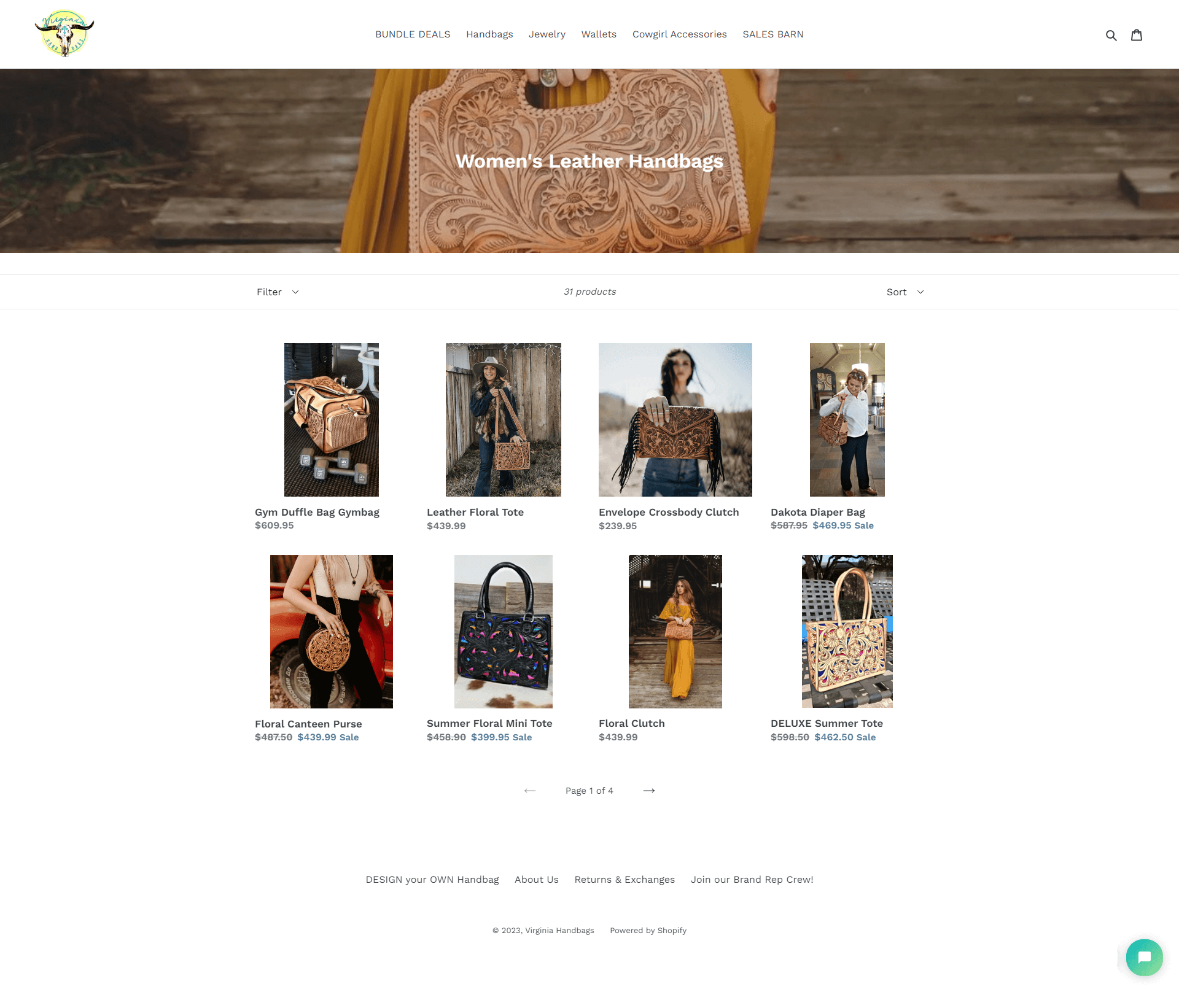 VIRGINIA HANDBAGS — Soul Mana Website Design