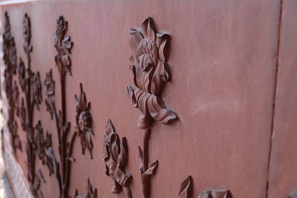 Red sandstone carvings