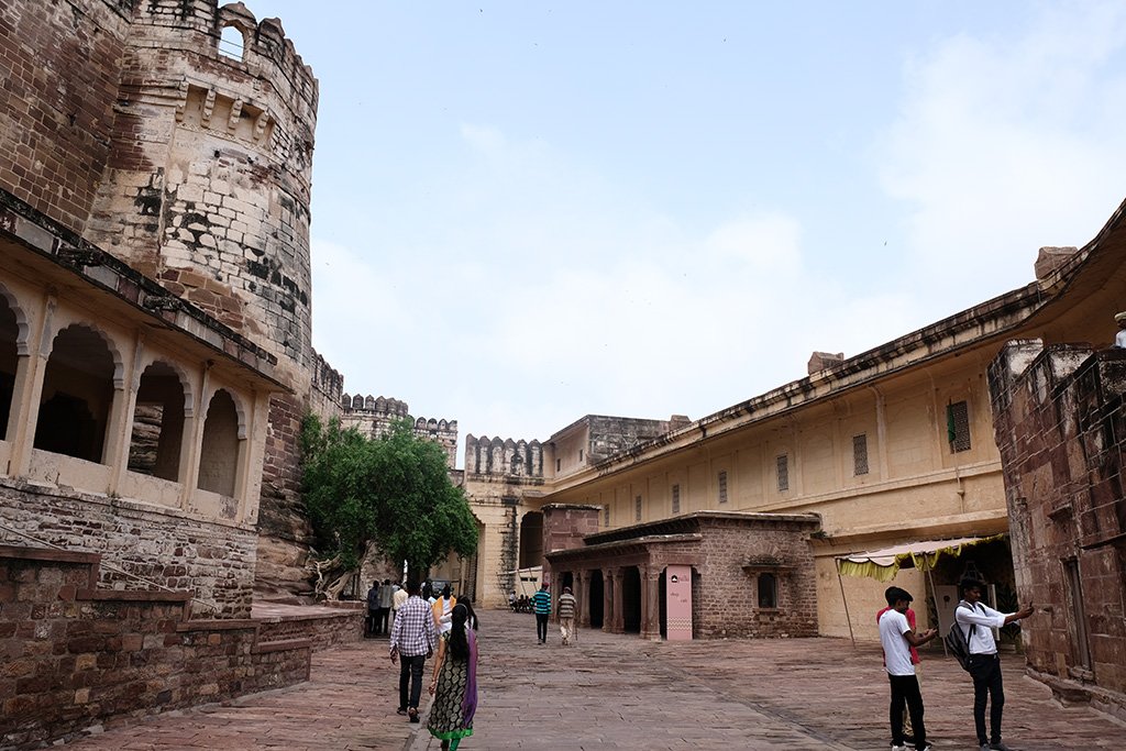 Walking into the lower level of Mehrangarh Fort