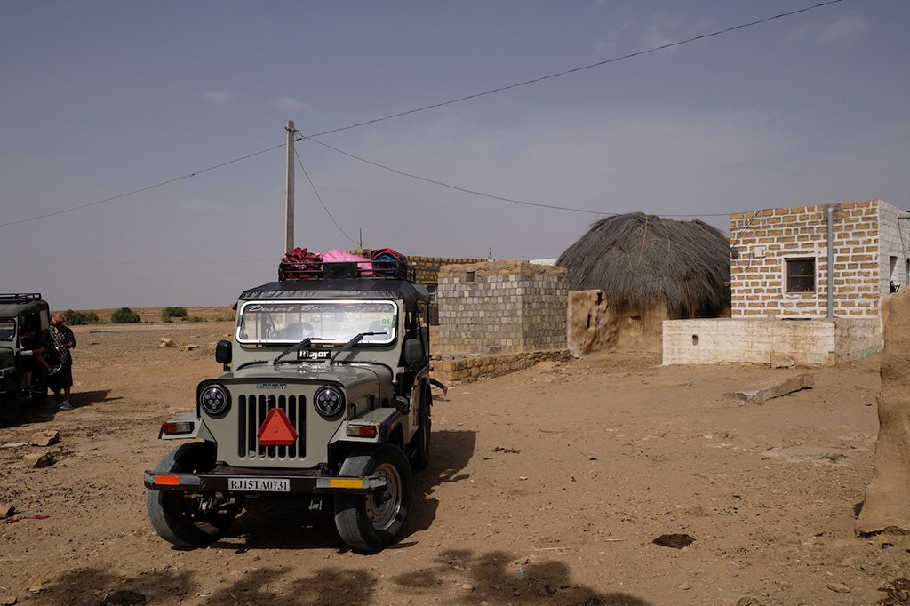 Our Jeep at Hamad's house, Thar Desert