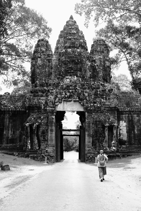 Day 3: Liz at the East / Victory Gate, Angkor Thom