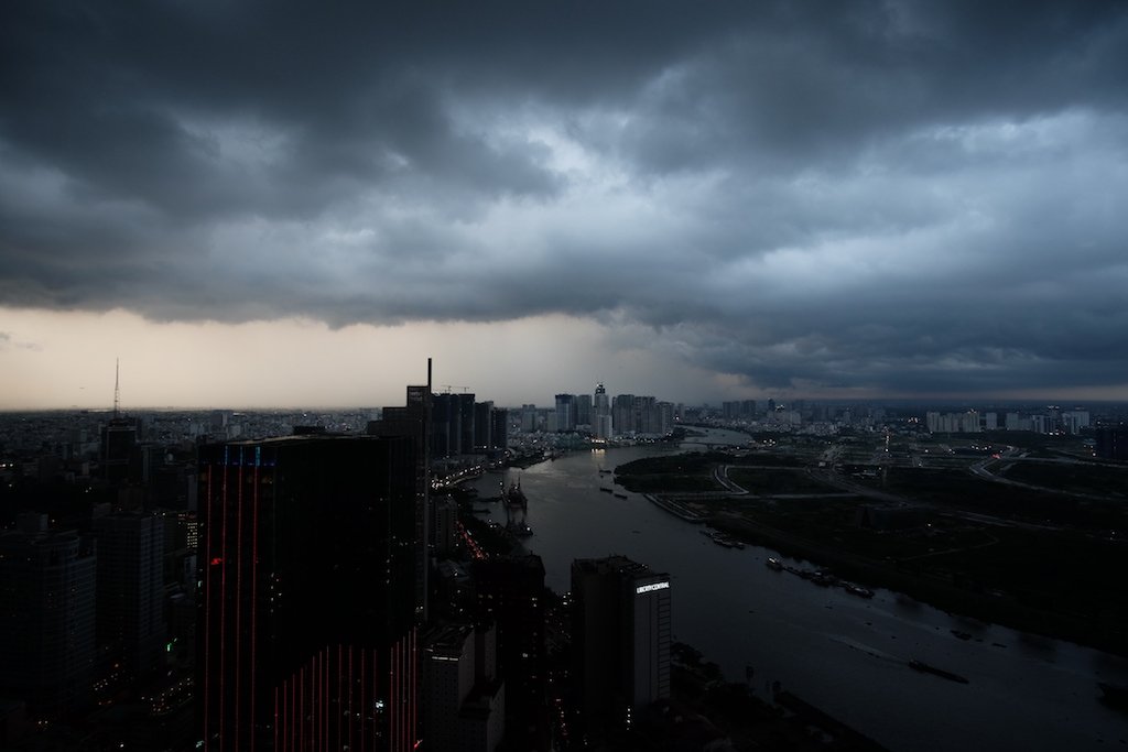 Storm coming in over the Saigon River