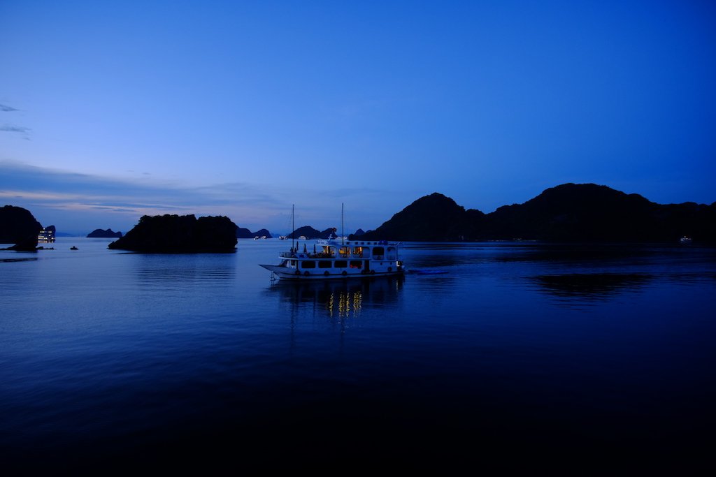 Ships passing in the blue hour