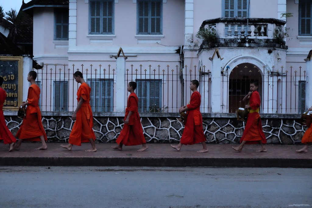 Monks on parade
