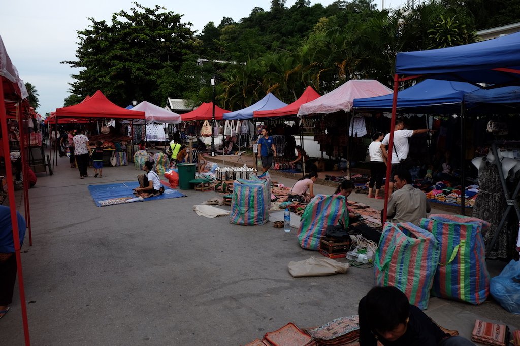 Luang Prabang Night Market setting up