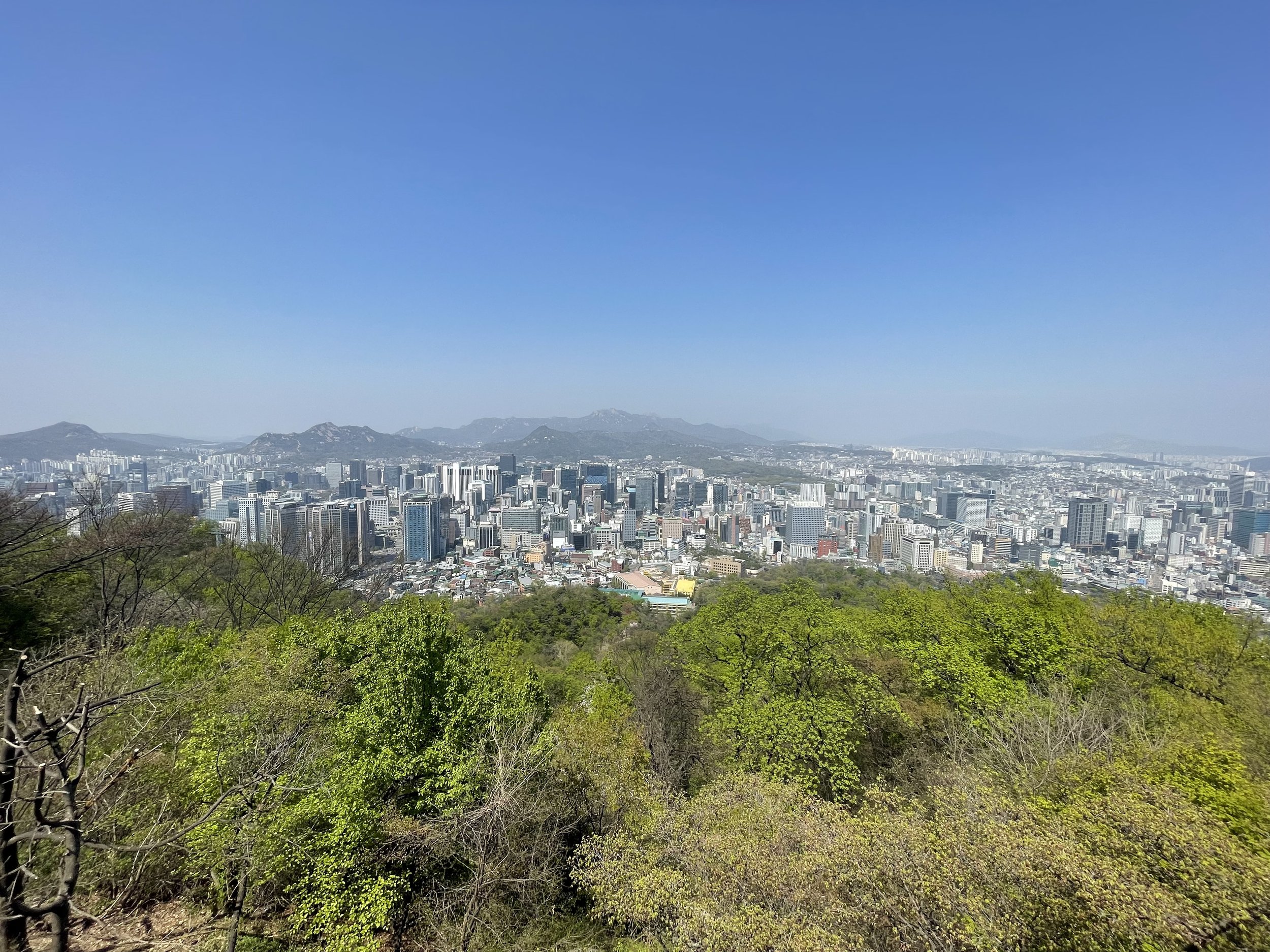 A view of part of Seoul,  looking over Myeongdong towards the north