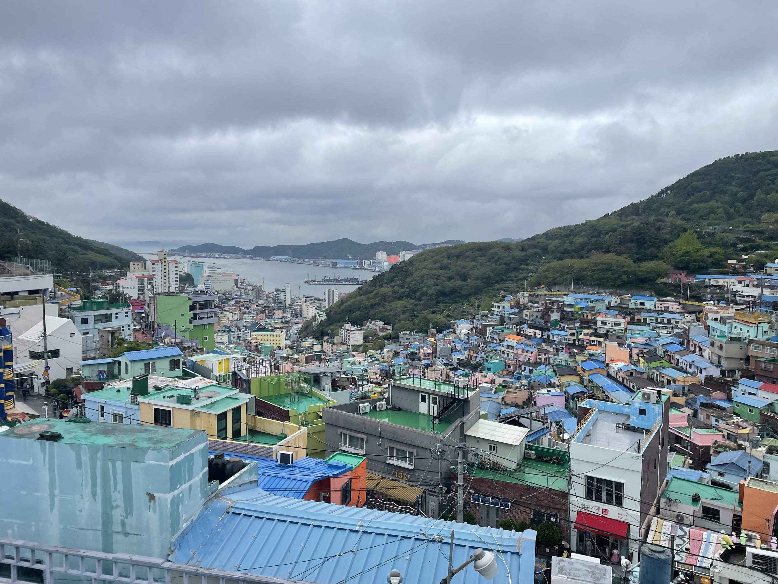 Gamcheon Culture Village looking to one of the Ports of Busan