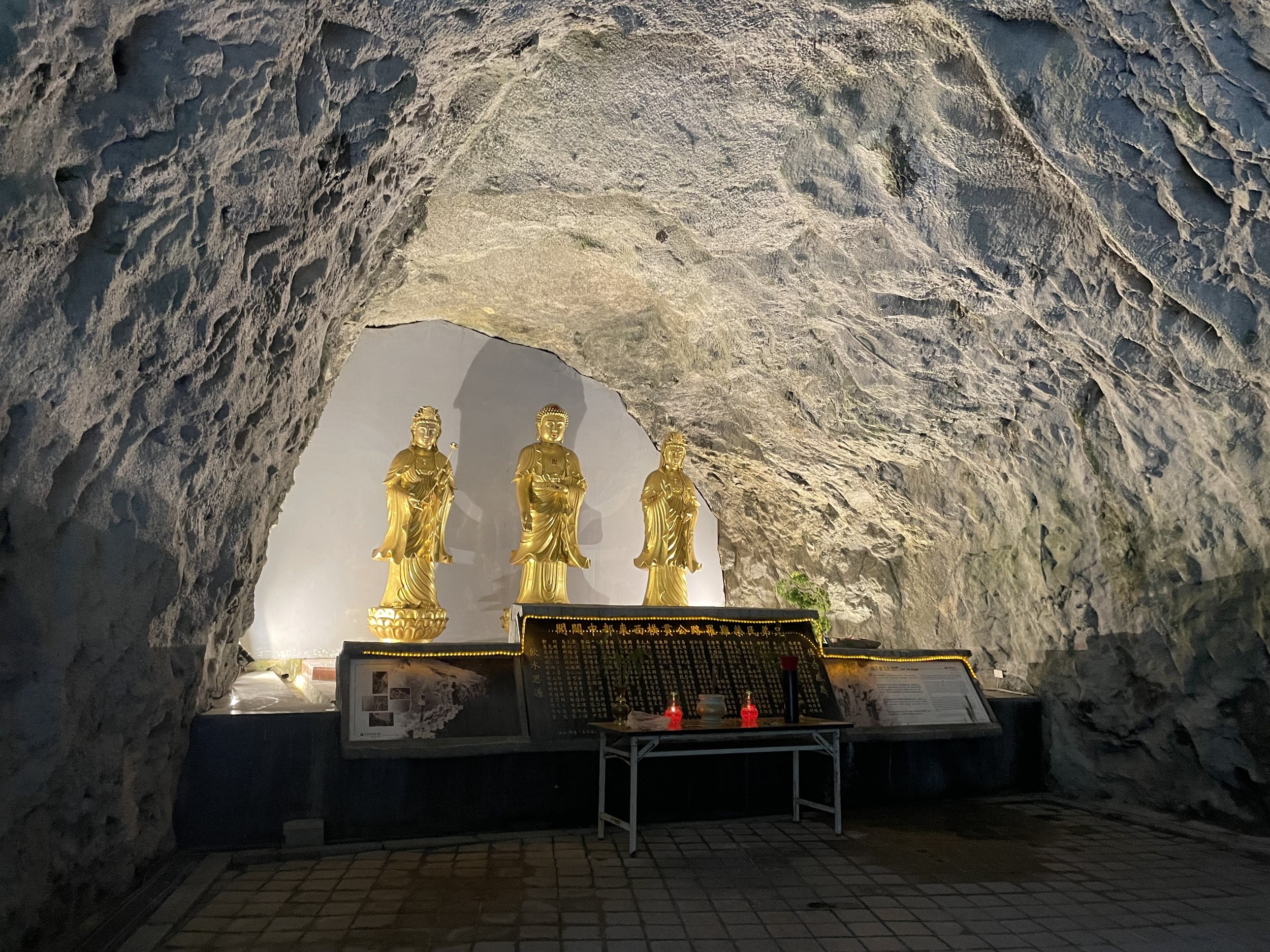 Gold Statues in Cave, Shrine of the Eternal Spring, Taroko Gorge
