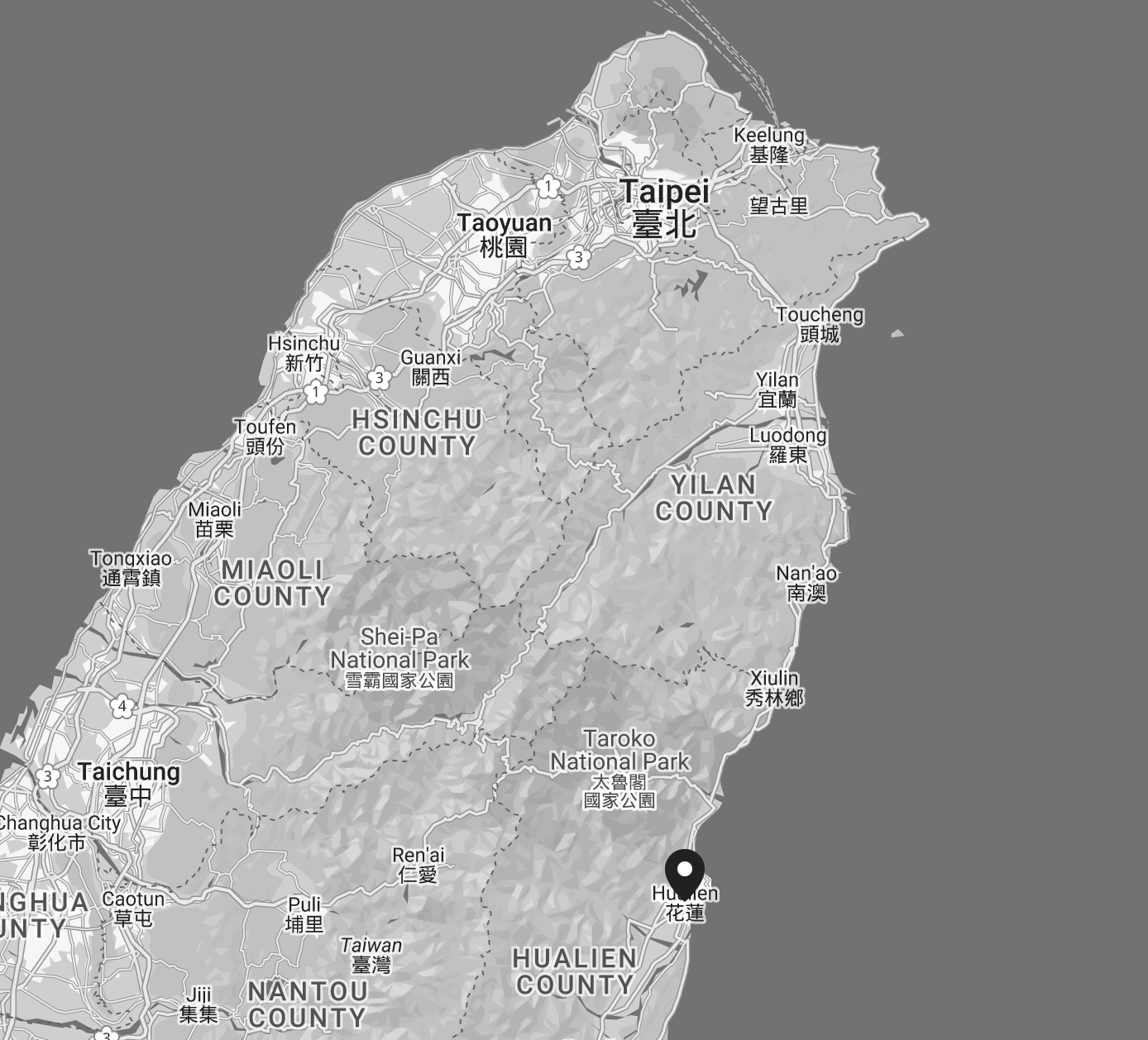Location of Hualien 