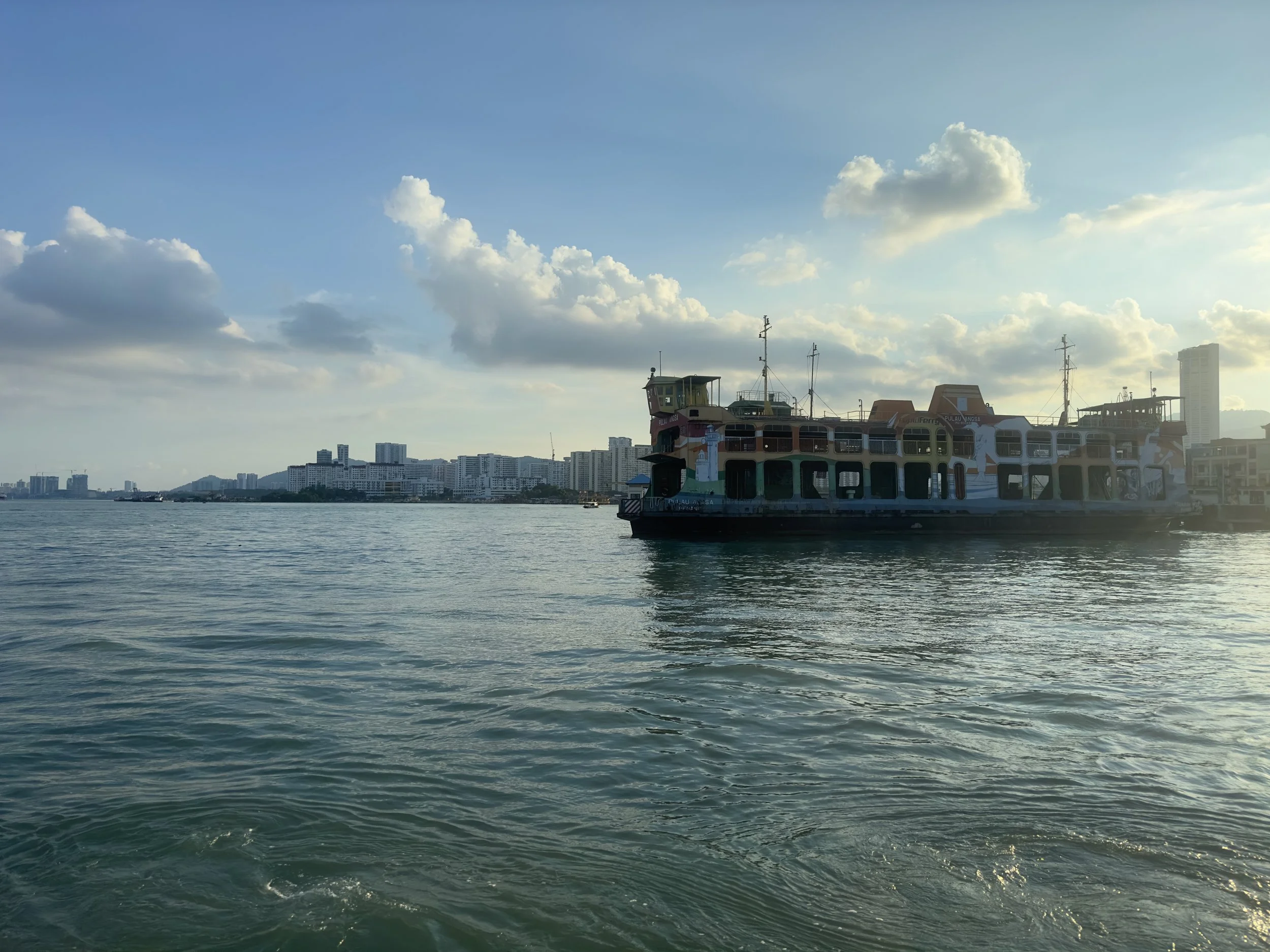 Arriving in George Town ( again not our ferry )