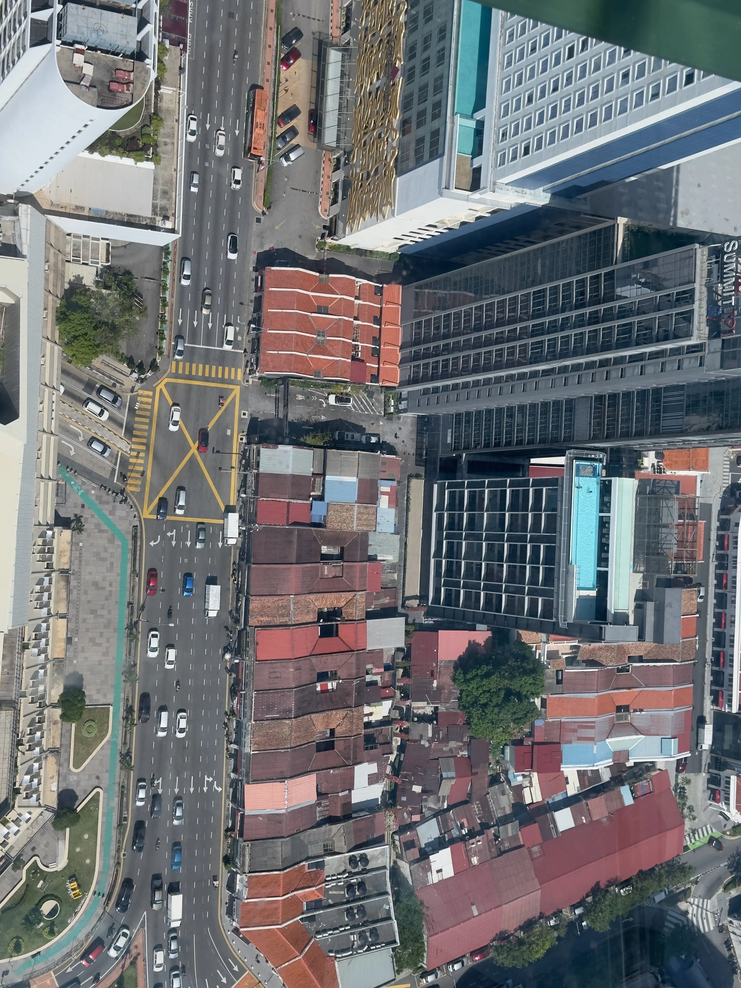 Looking down on Jalan Magazine ( Magazine Rd ) from The Top, Komtar Tower