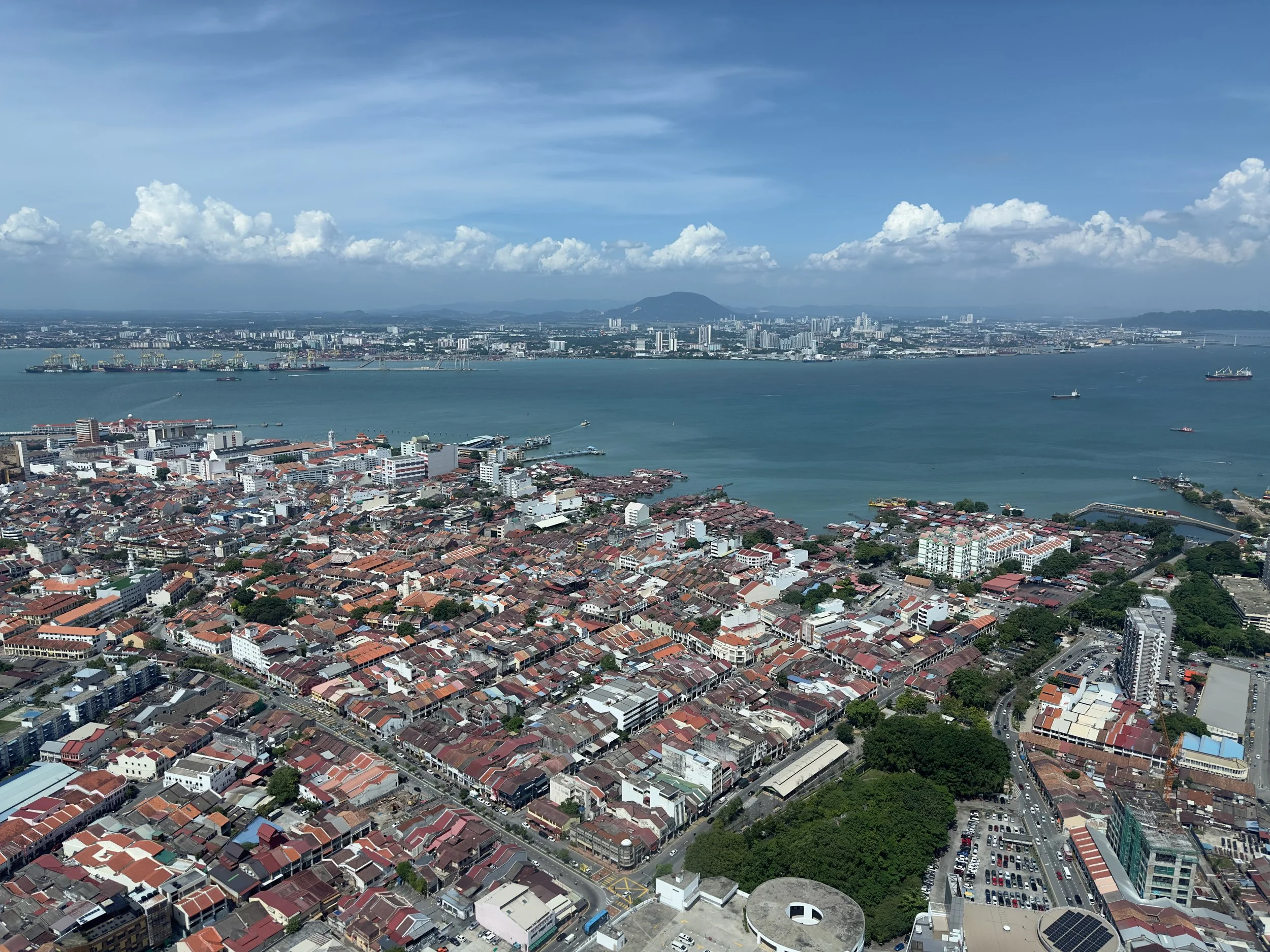 Looking east over Old Town to Butterworth on the mainland, from The Top