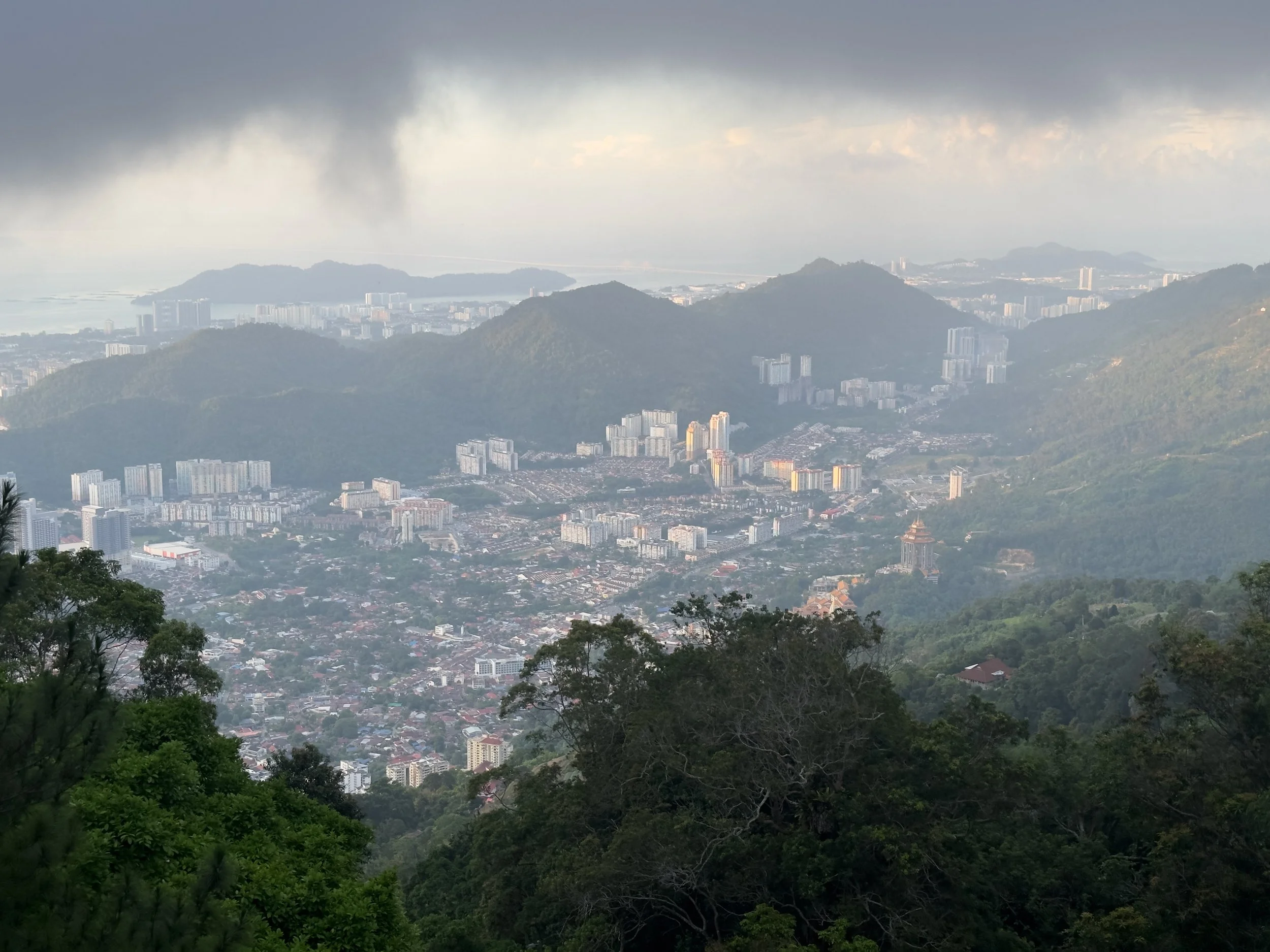 Sunrise, Penang Hill, looking south over Farlim district