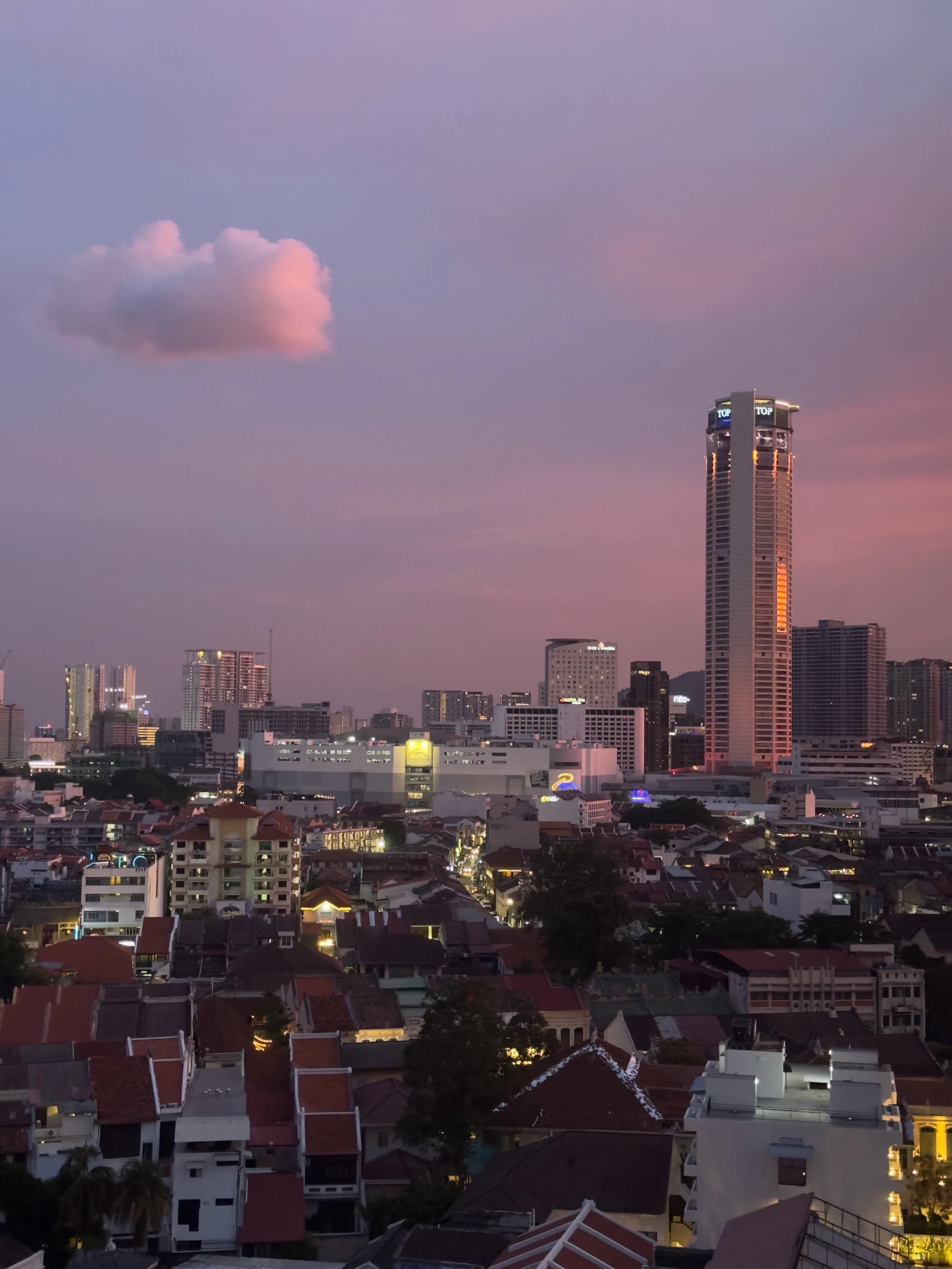 Komtar Tower at Sunset