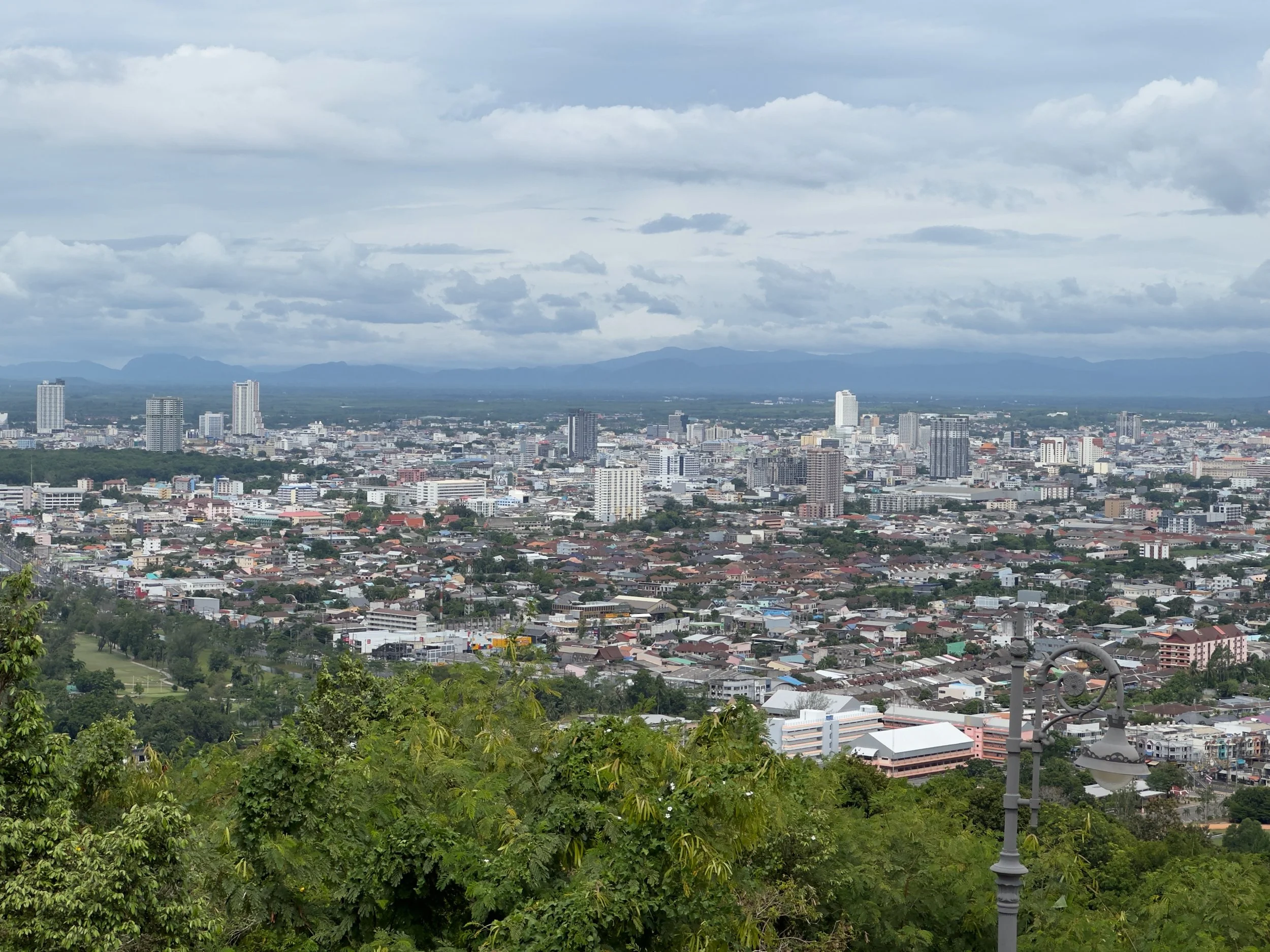 View over Hat Yai, looking SW.  Our hotel is next to the white building in the middle right of the shot