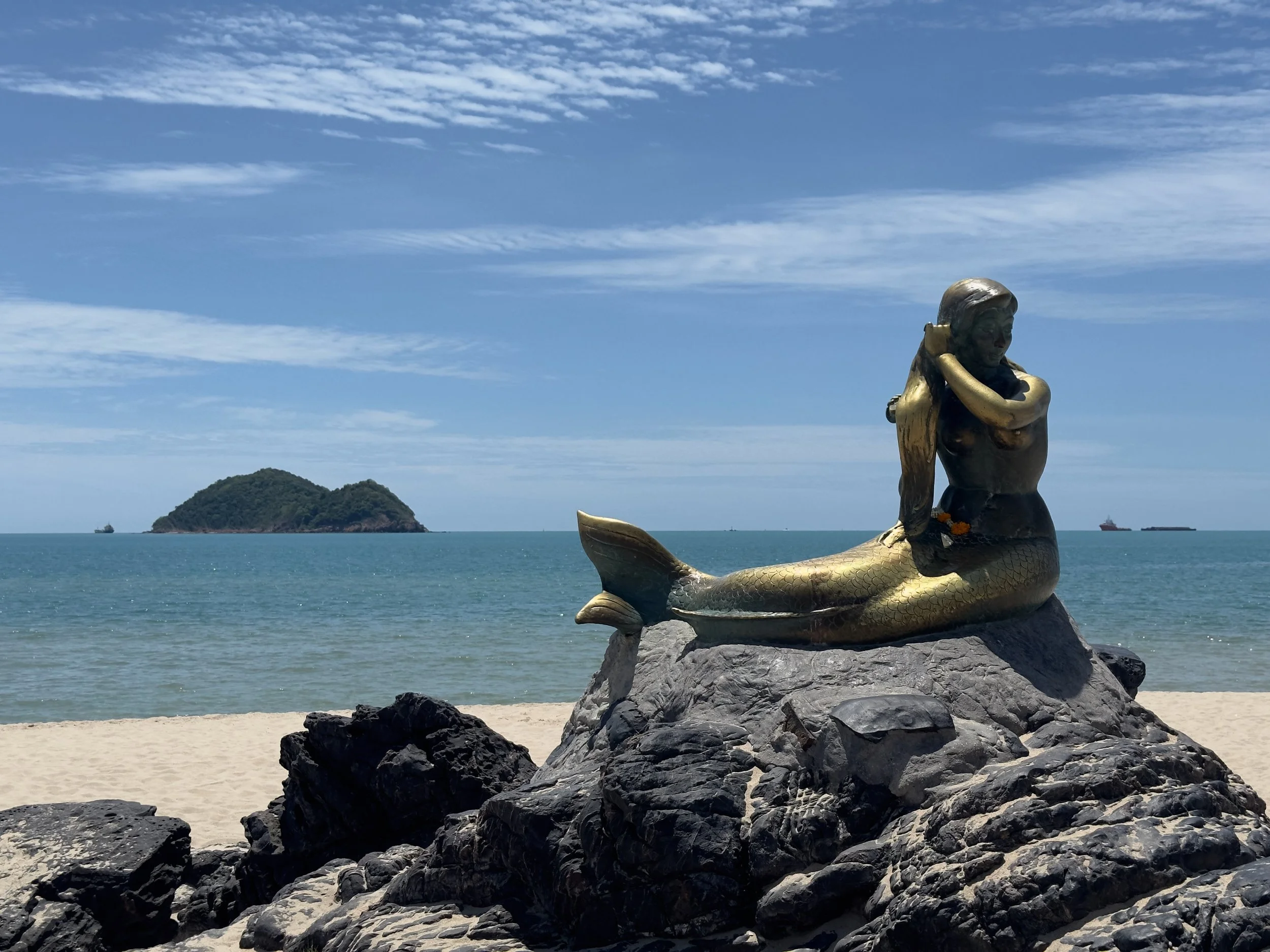 Golden Mermaid Statue, Samila Beach, Songkla