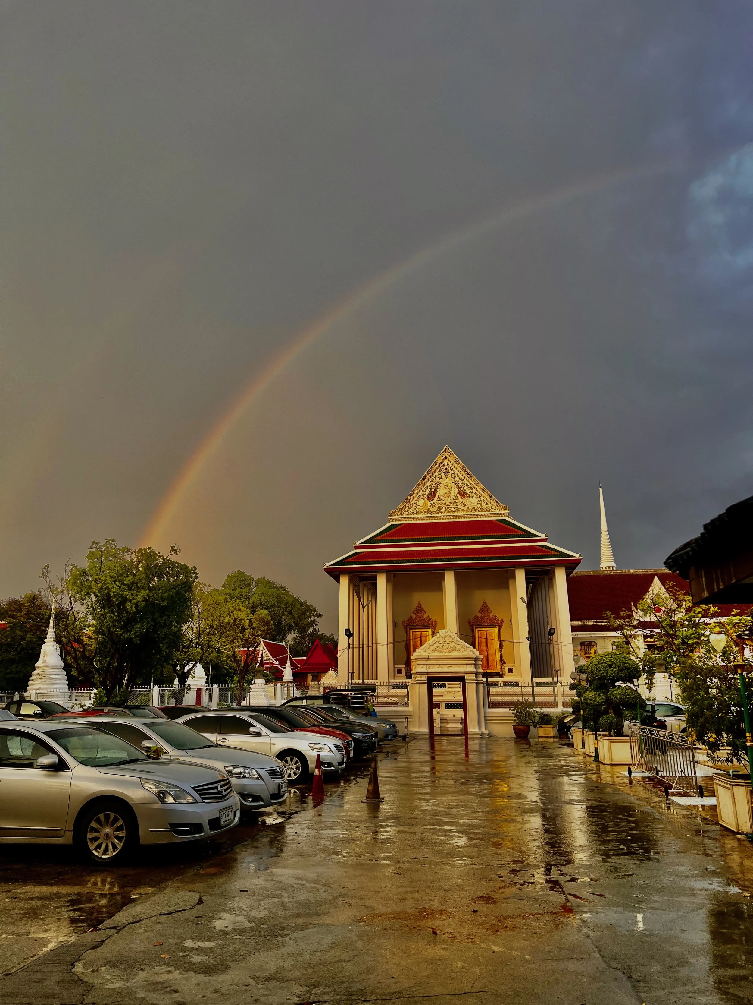 Temple in the post rain light
