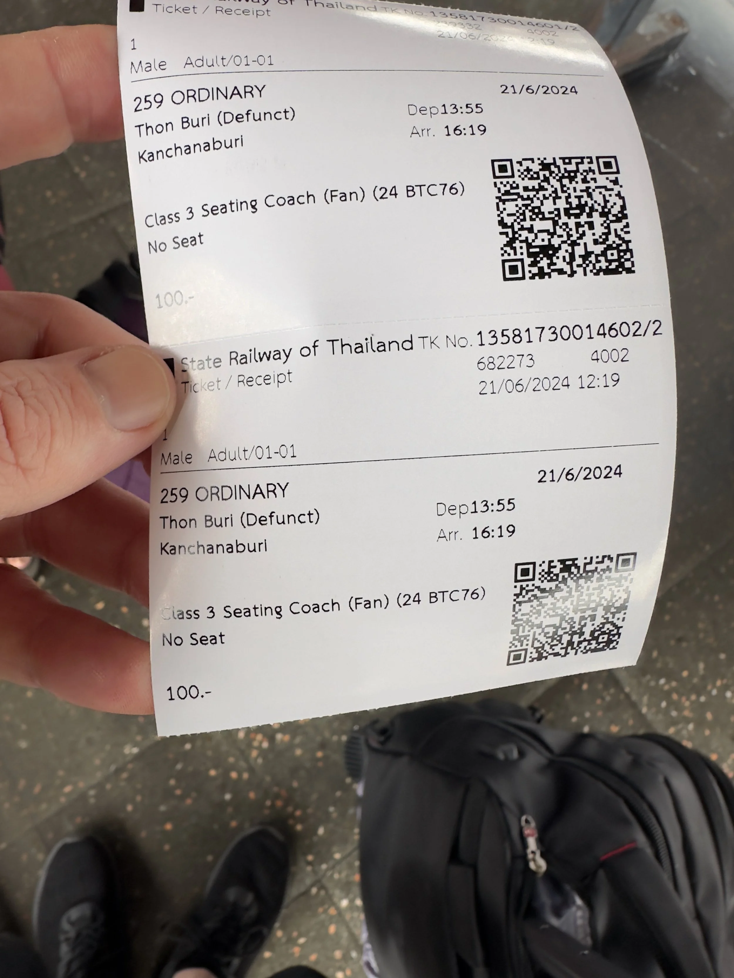 Ticket for 2 to Kanchanaburi