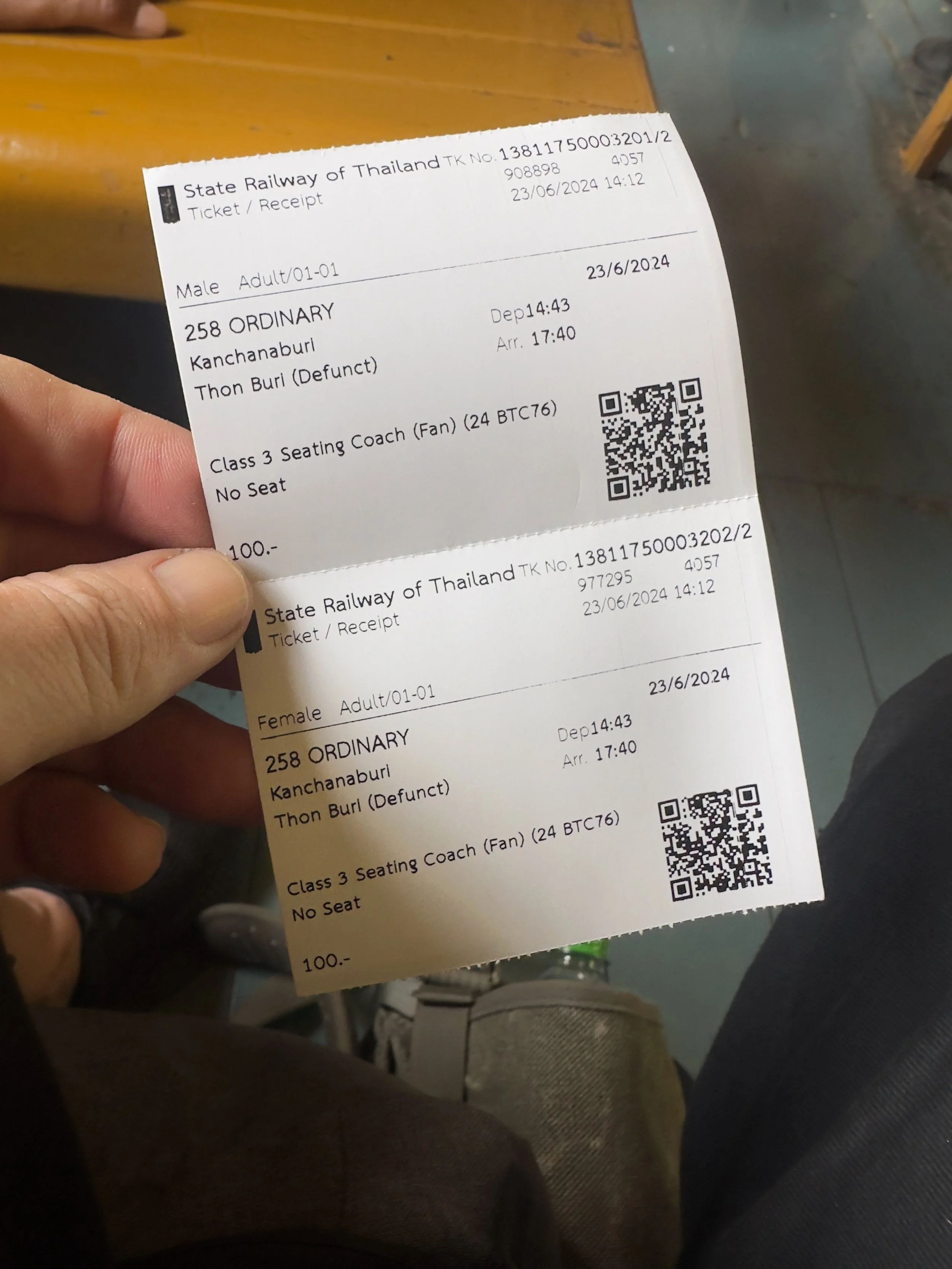 Ticket for the train