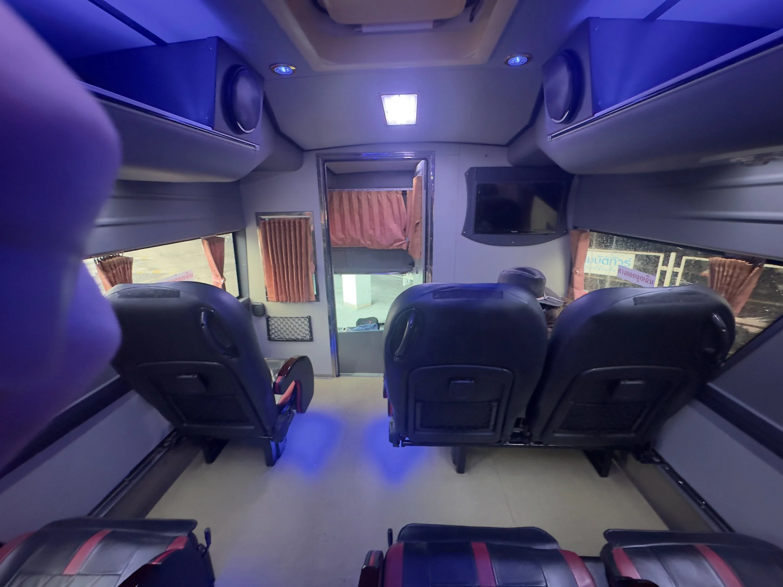 Inside the Sonbat bus to Hua Hin