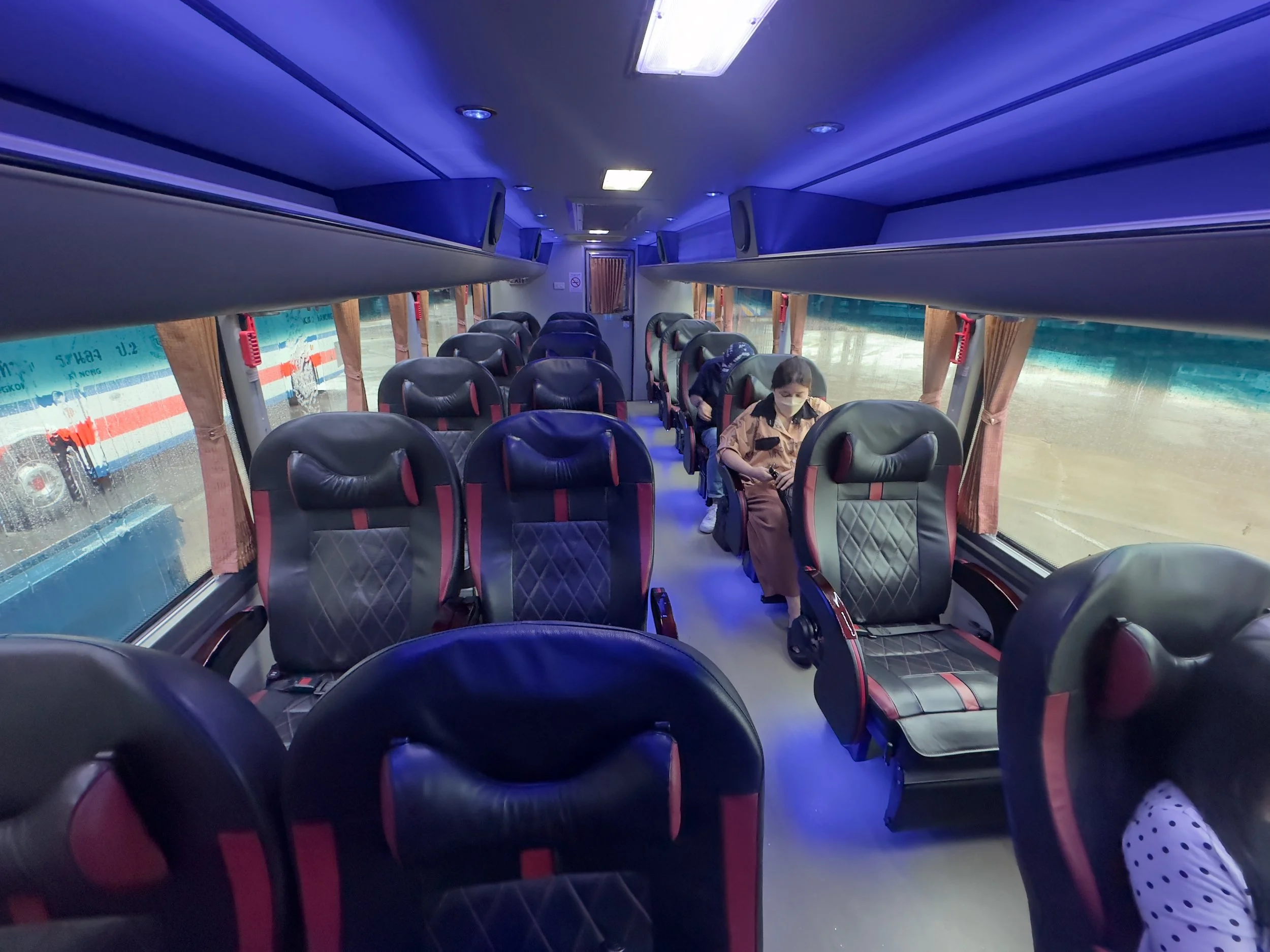 Inside the Sonbat bus to Hua Hin