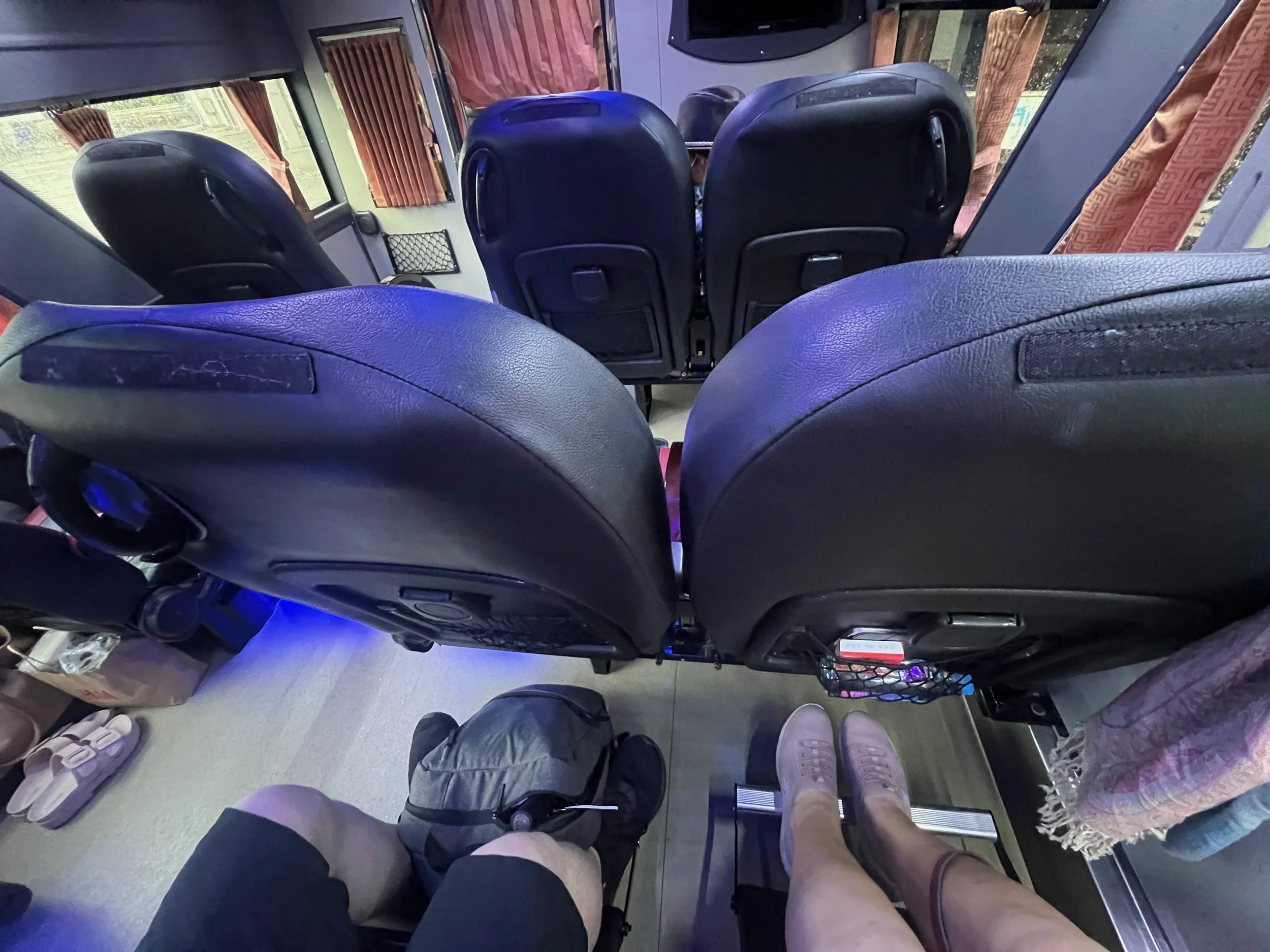 Inside the Sonbat bus to Hua Hin