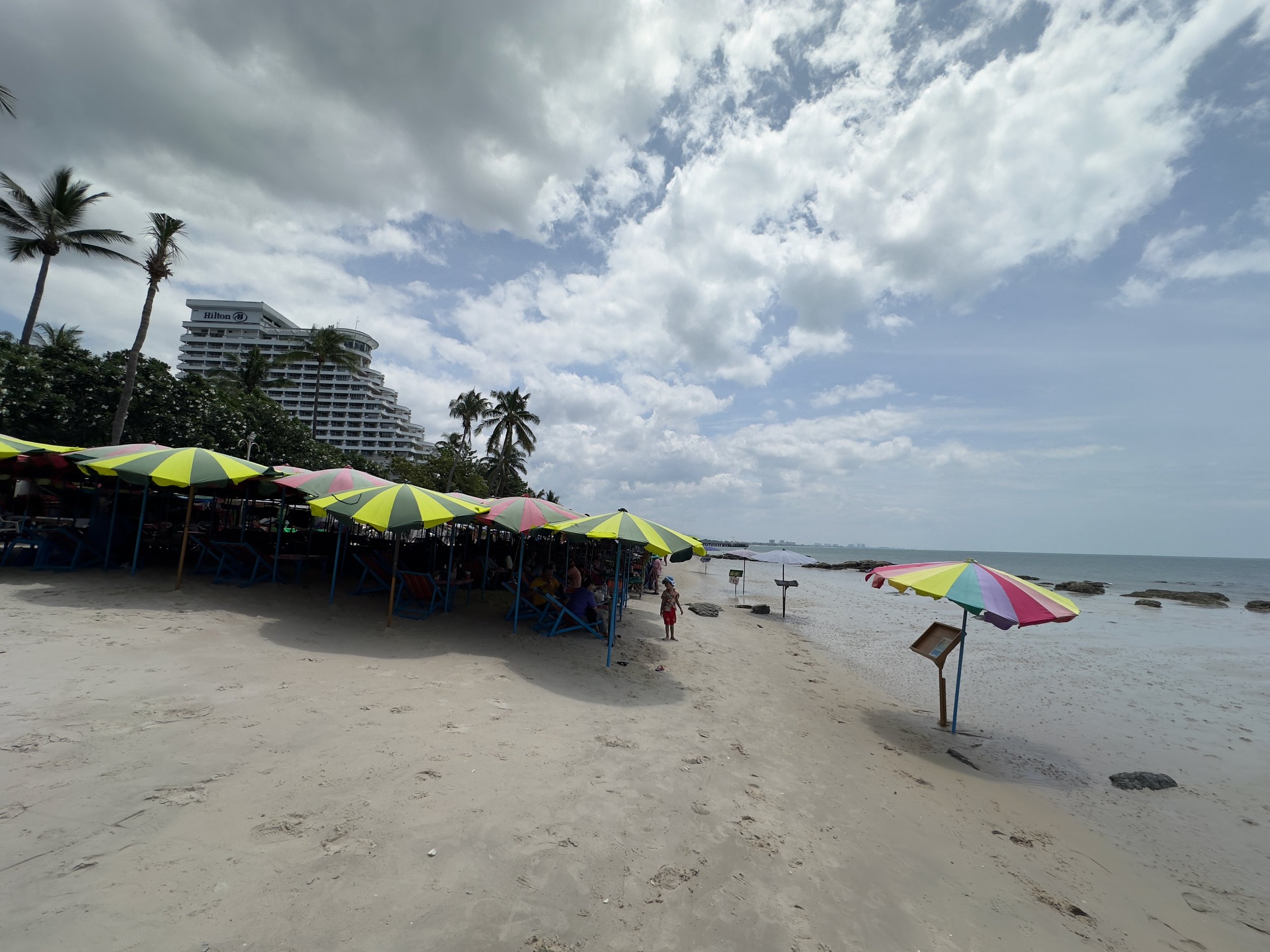 Umbrellas but no people