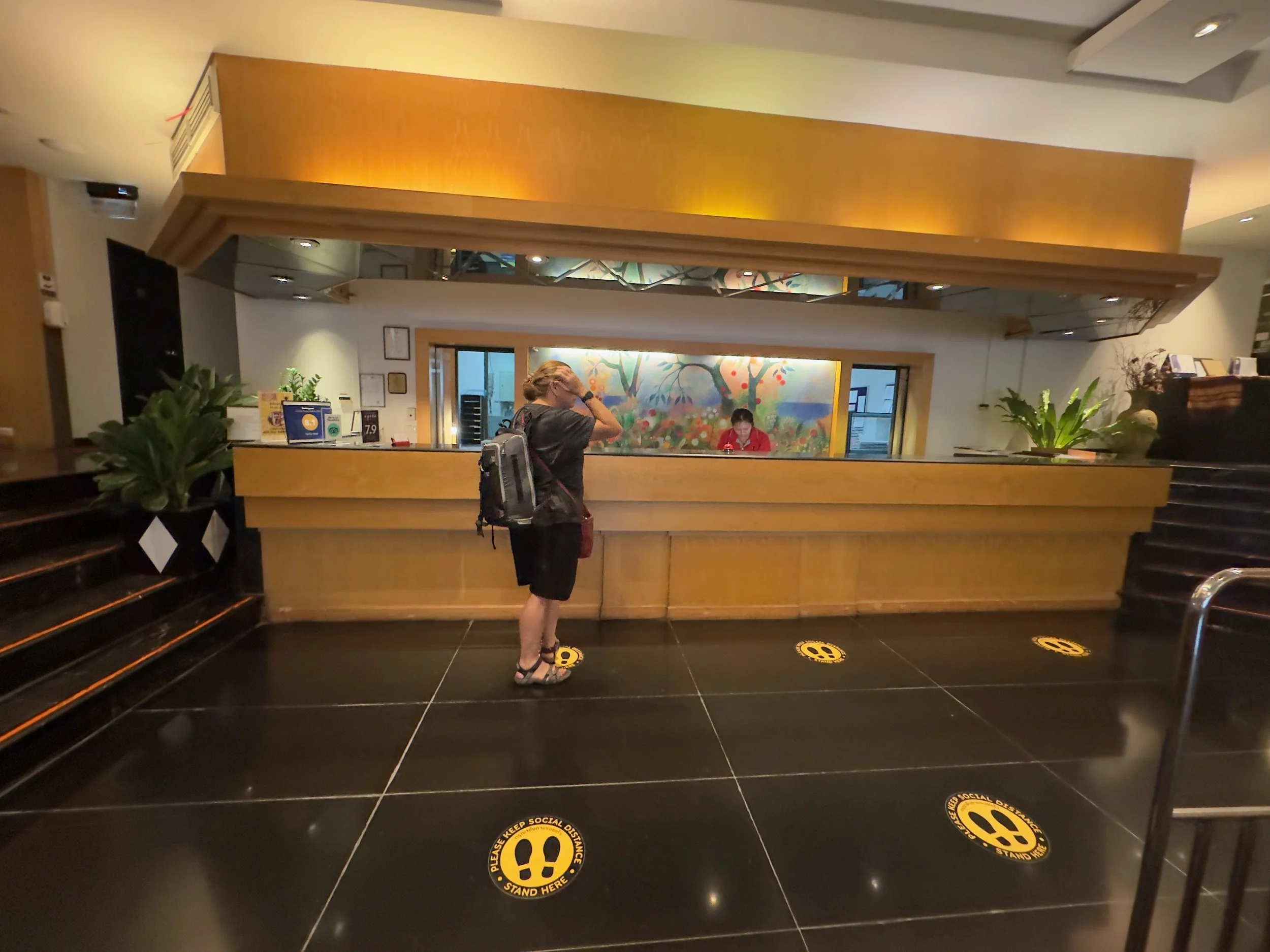 Checking in, Tai Pan Hotel