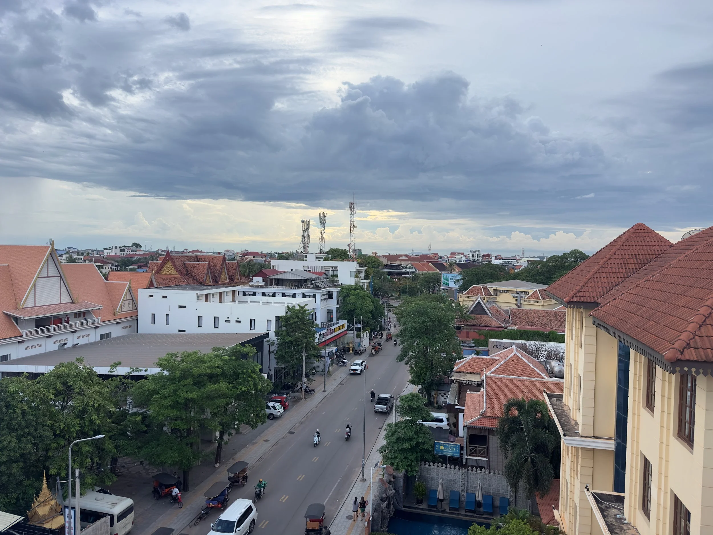 View from the rooftop bar, Royal Crown and Spa, Siem Reap