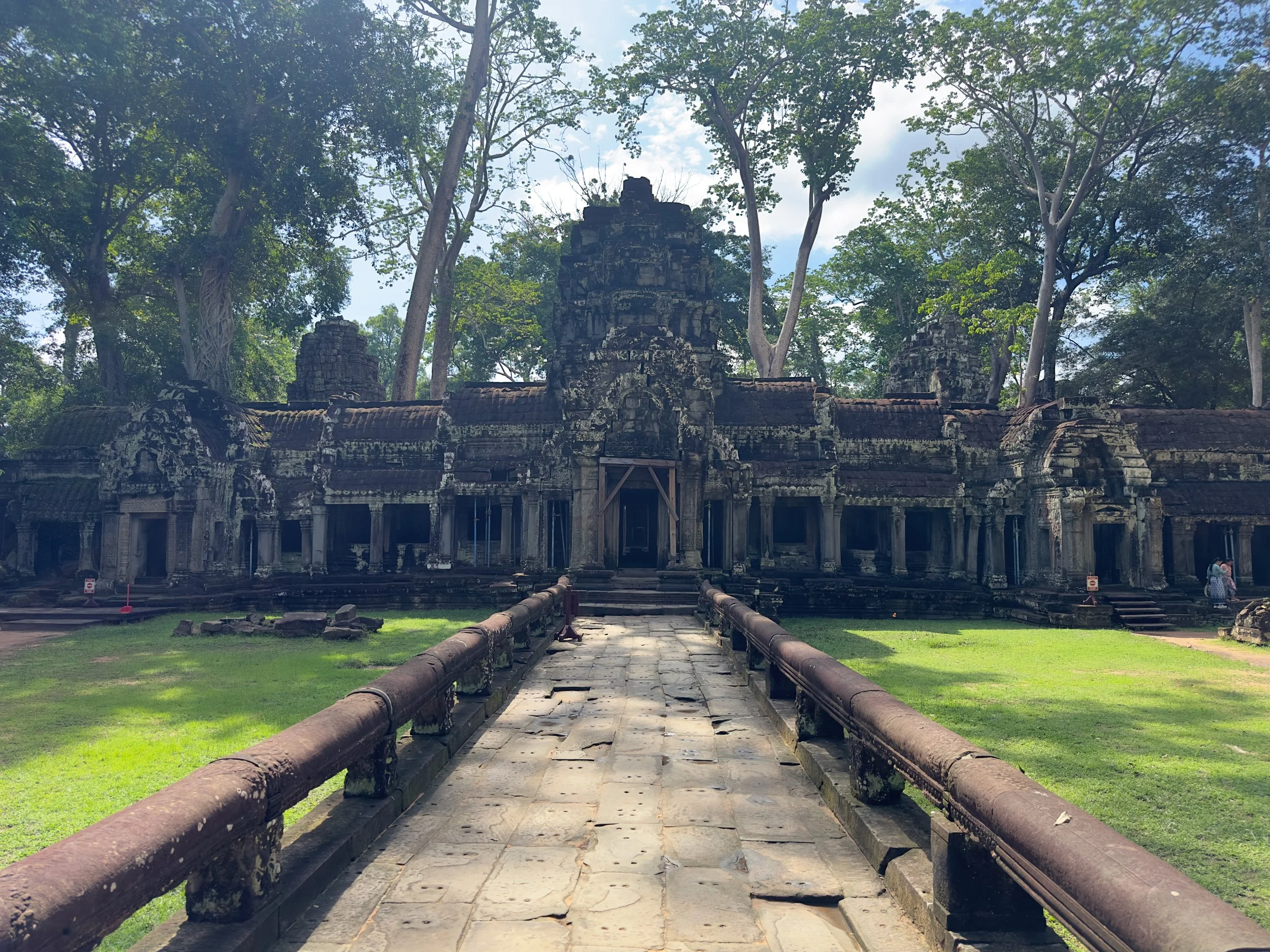 Crossing the 'Moat' to the main temple building, Ta Prohm