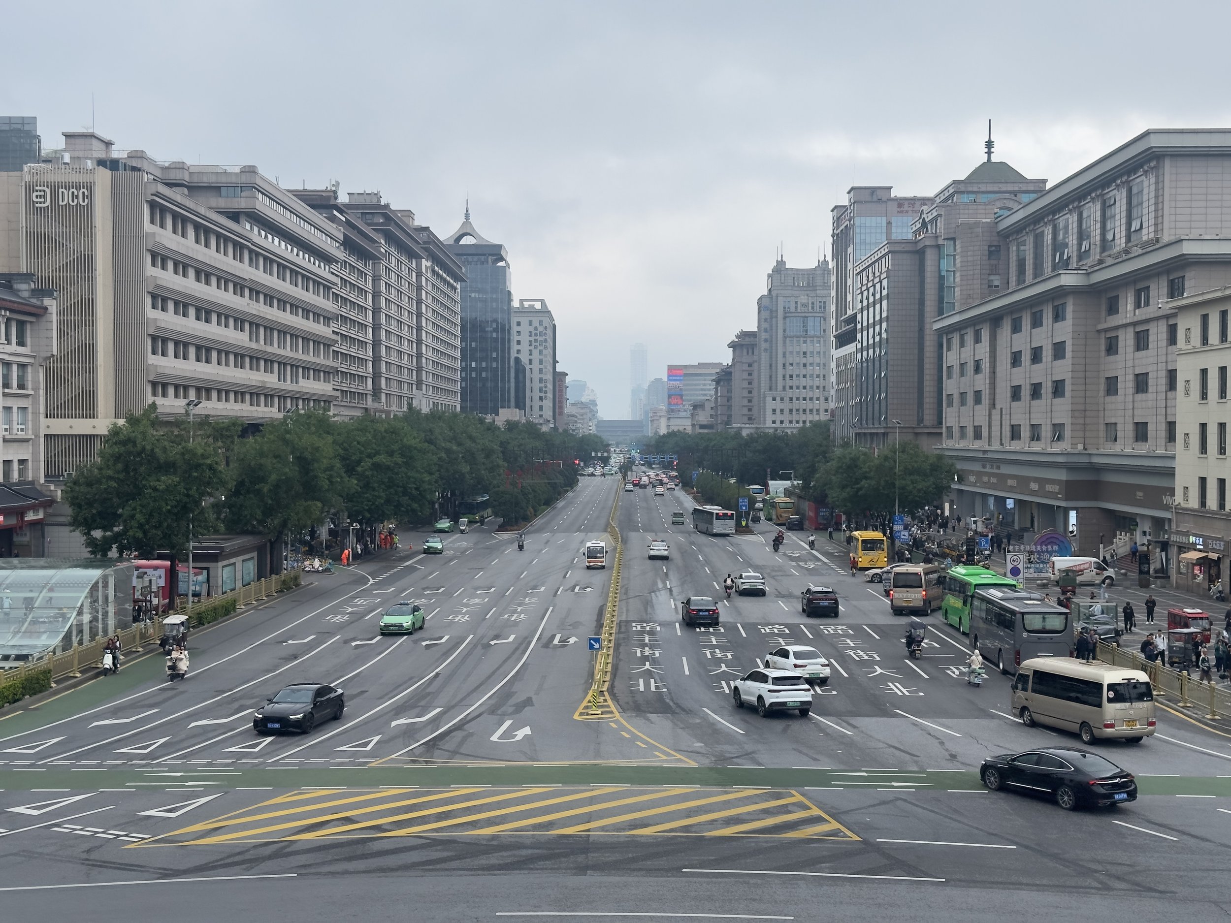 View looking north up Beida Street from the Bell Tower