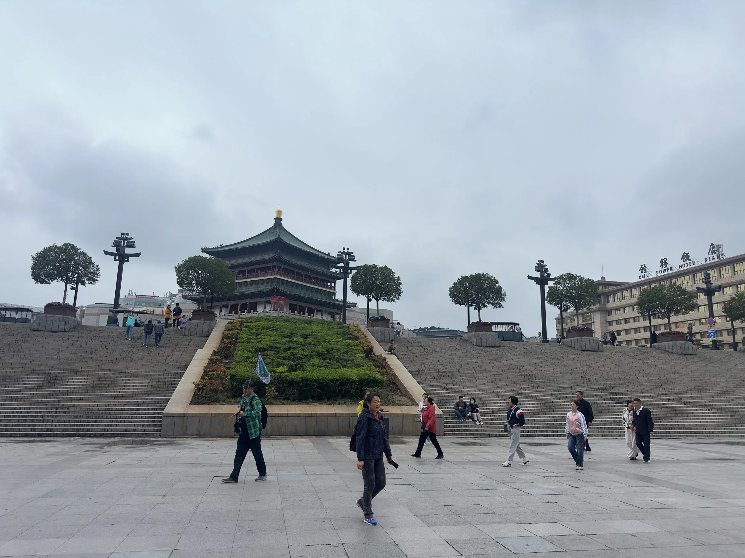 Another view of the Bell Tower from the sunken plaza