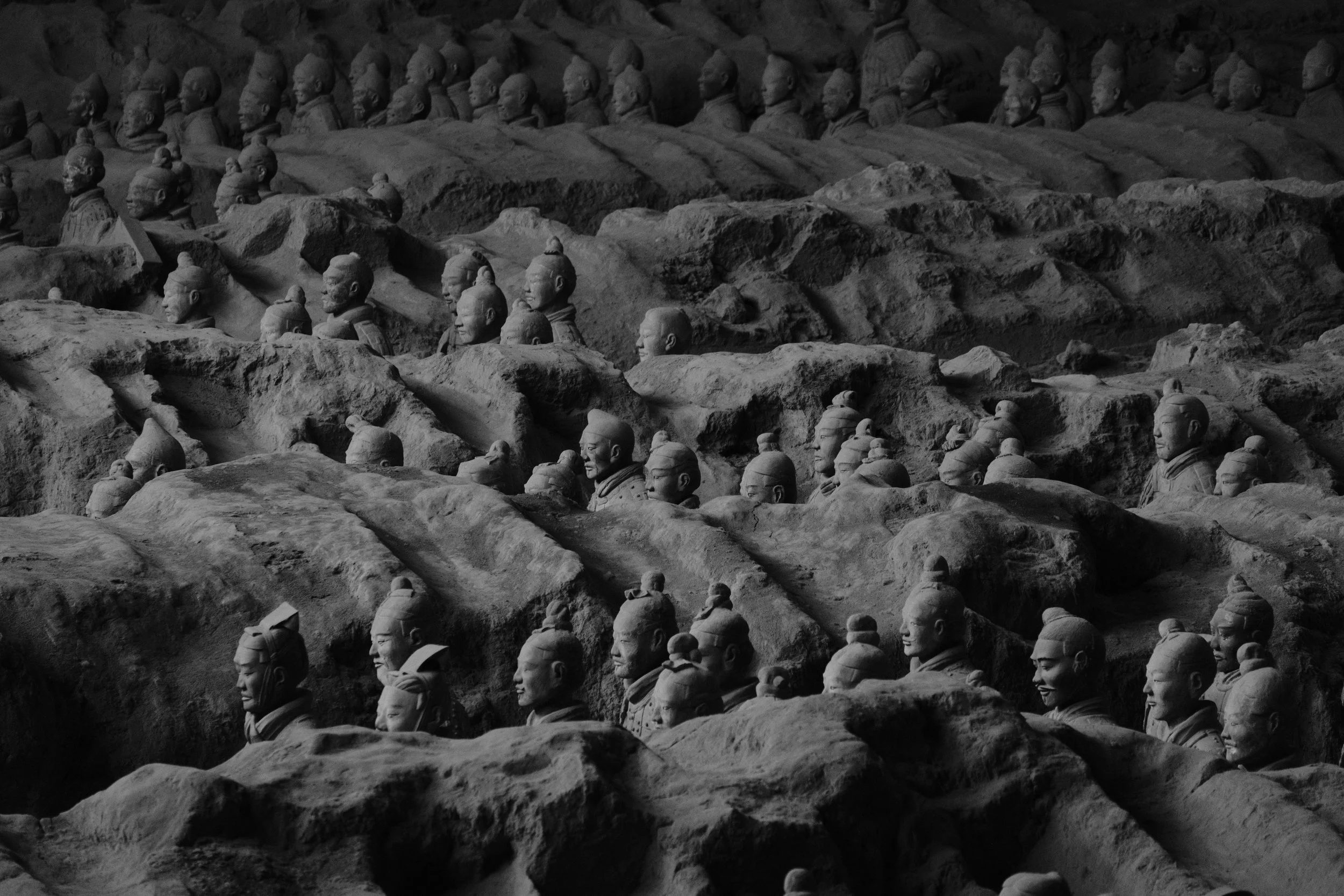 Terracotta Warriors in trenches