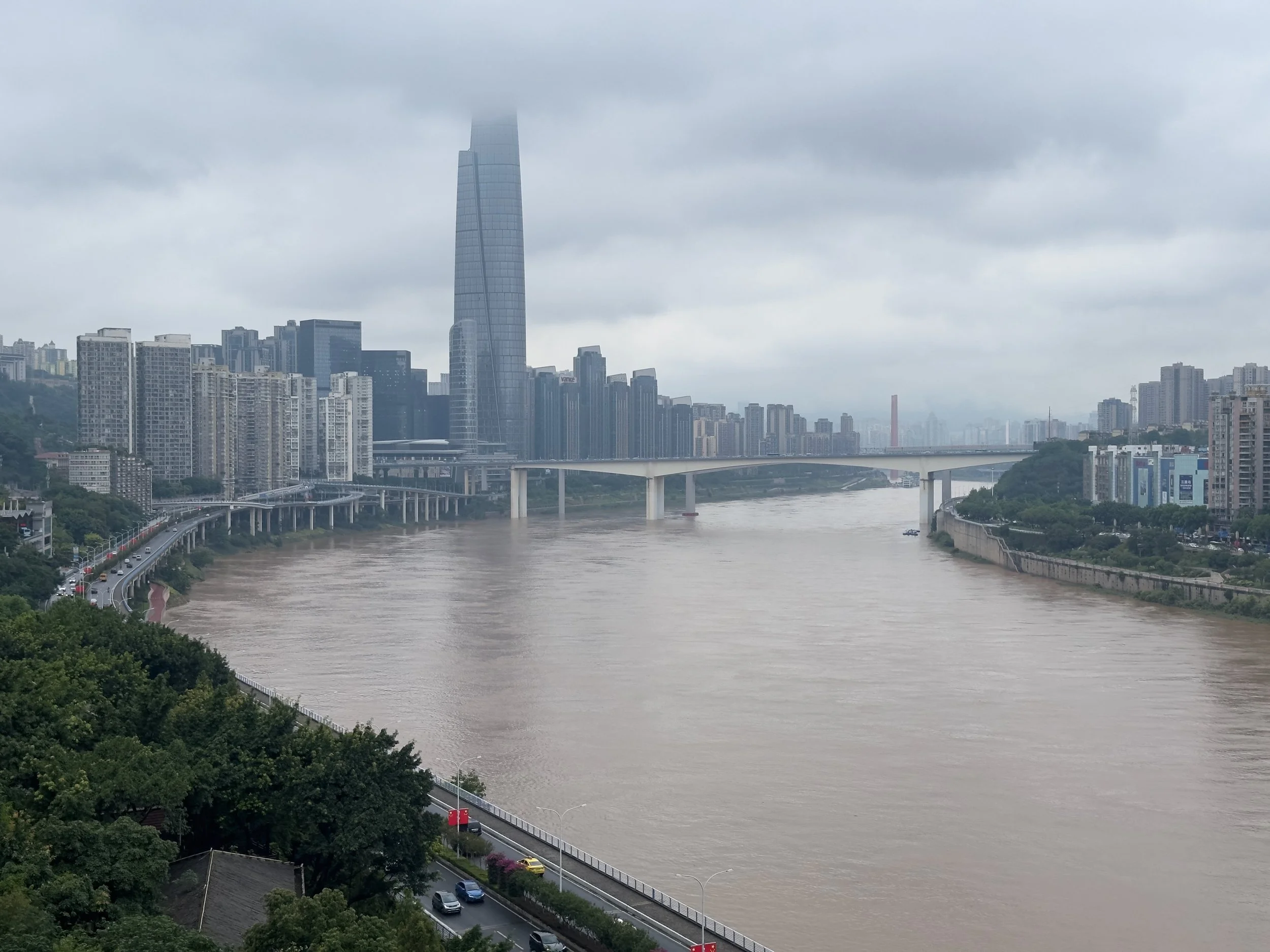 View upriver from Liziba Station