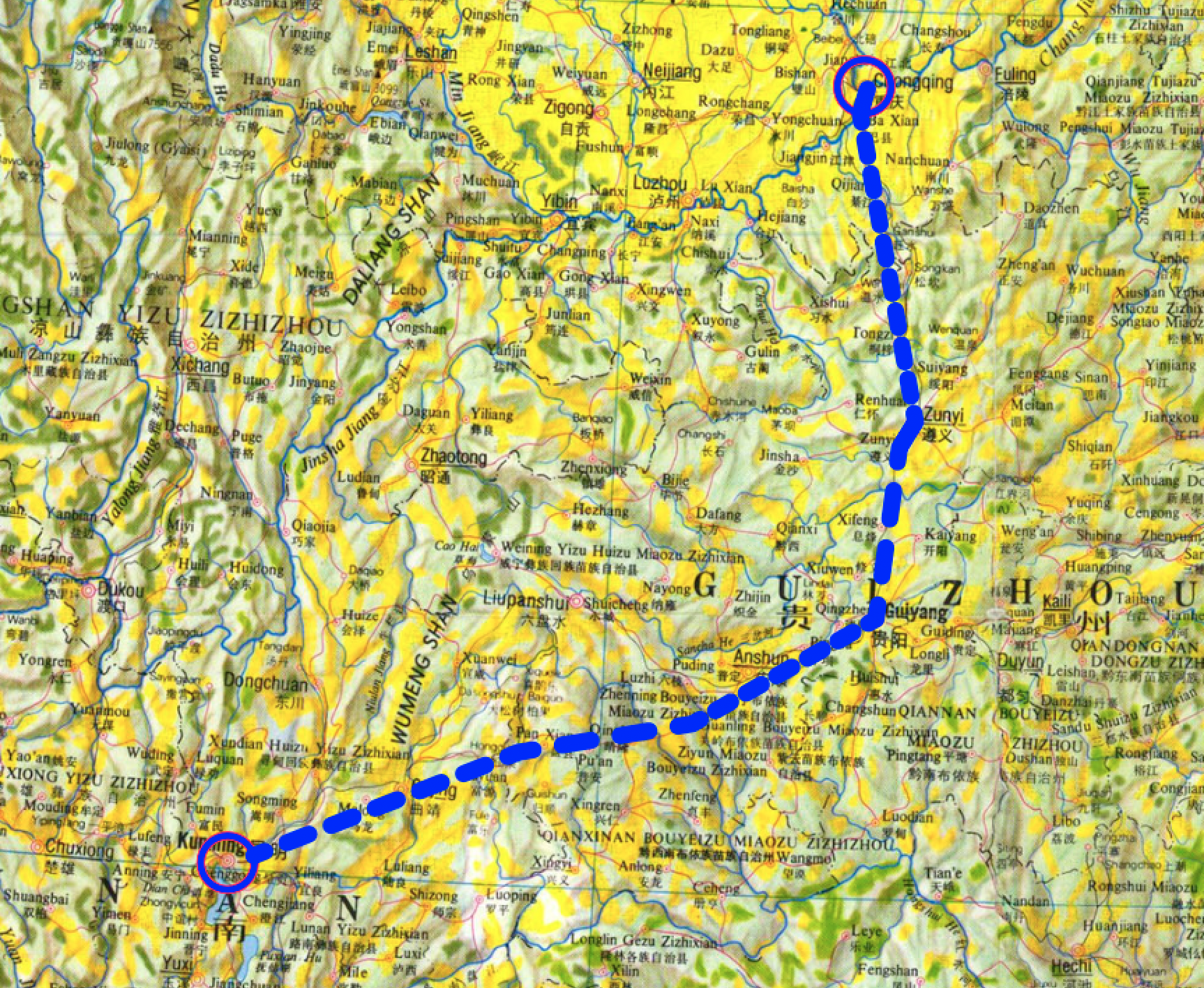 Map of our train trip