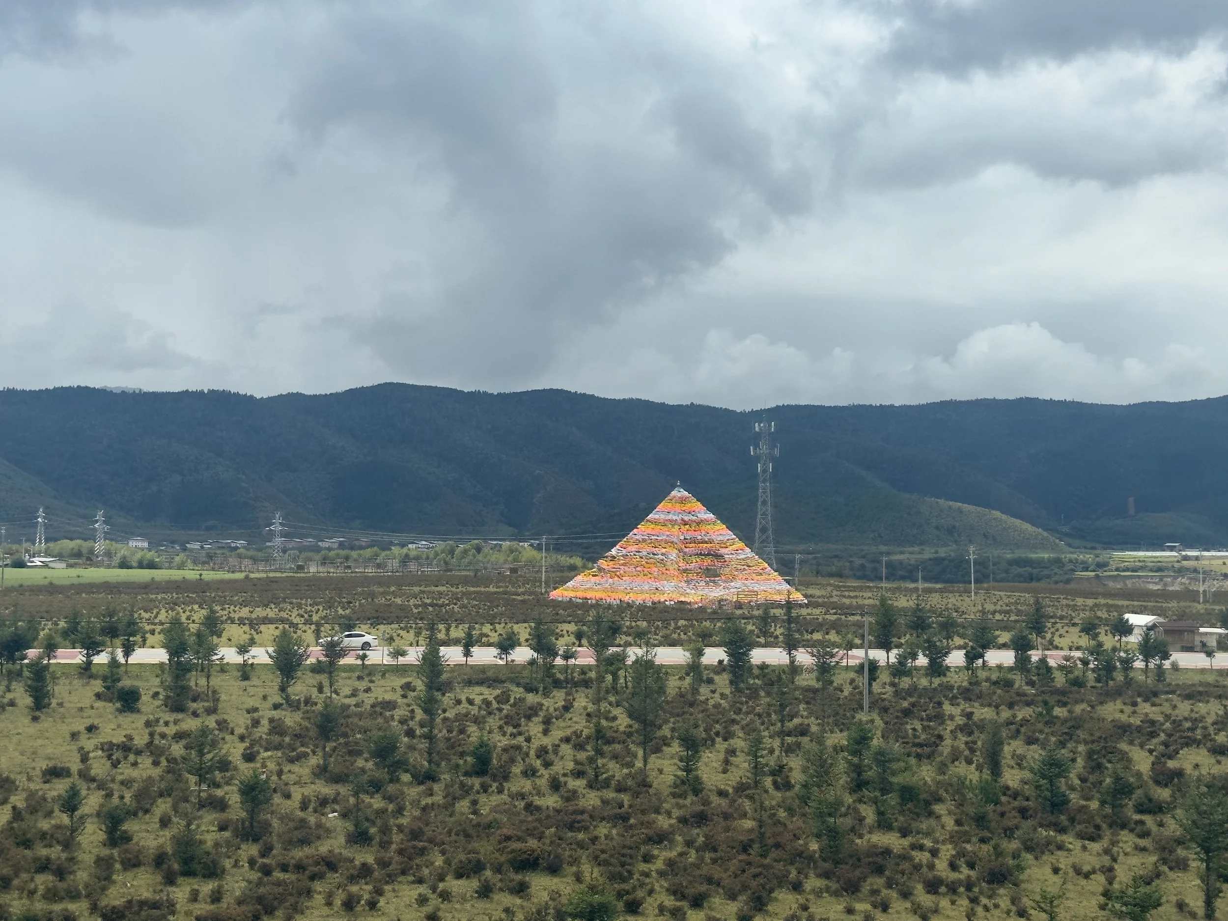 Pyramid Prayer Flags, south of Shangri-la