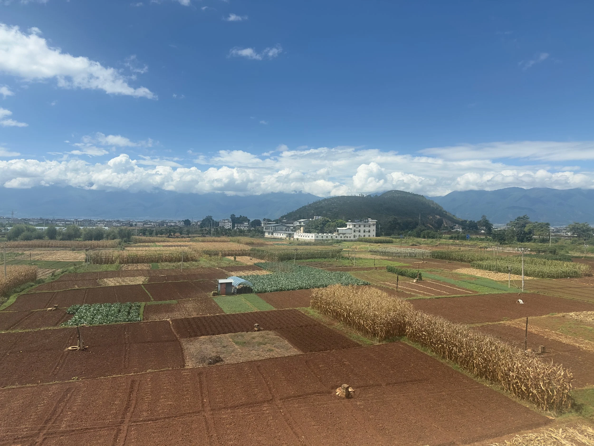 View of Erhai Lake shore north of Dali