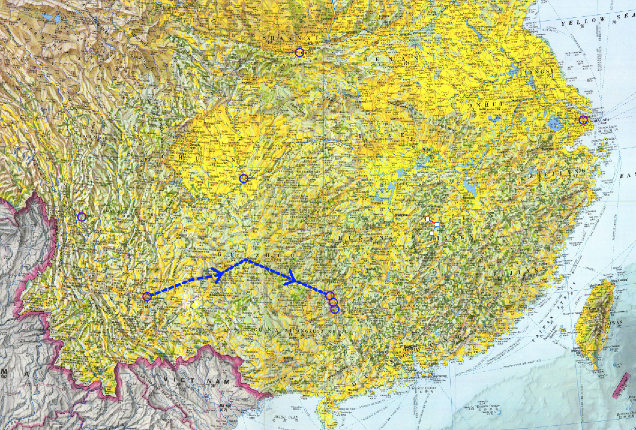Location in China