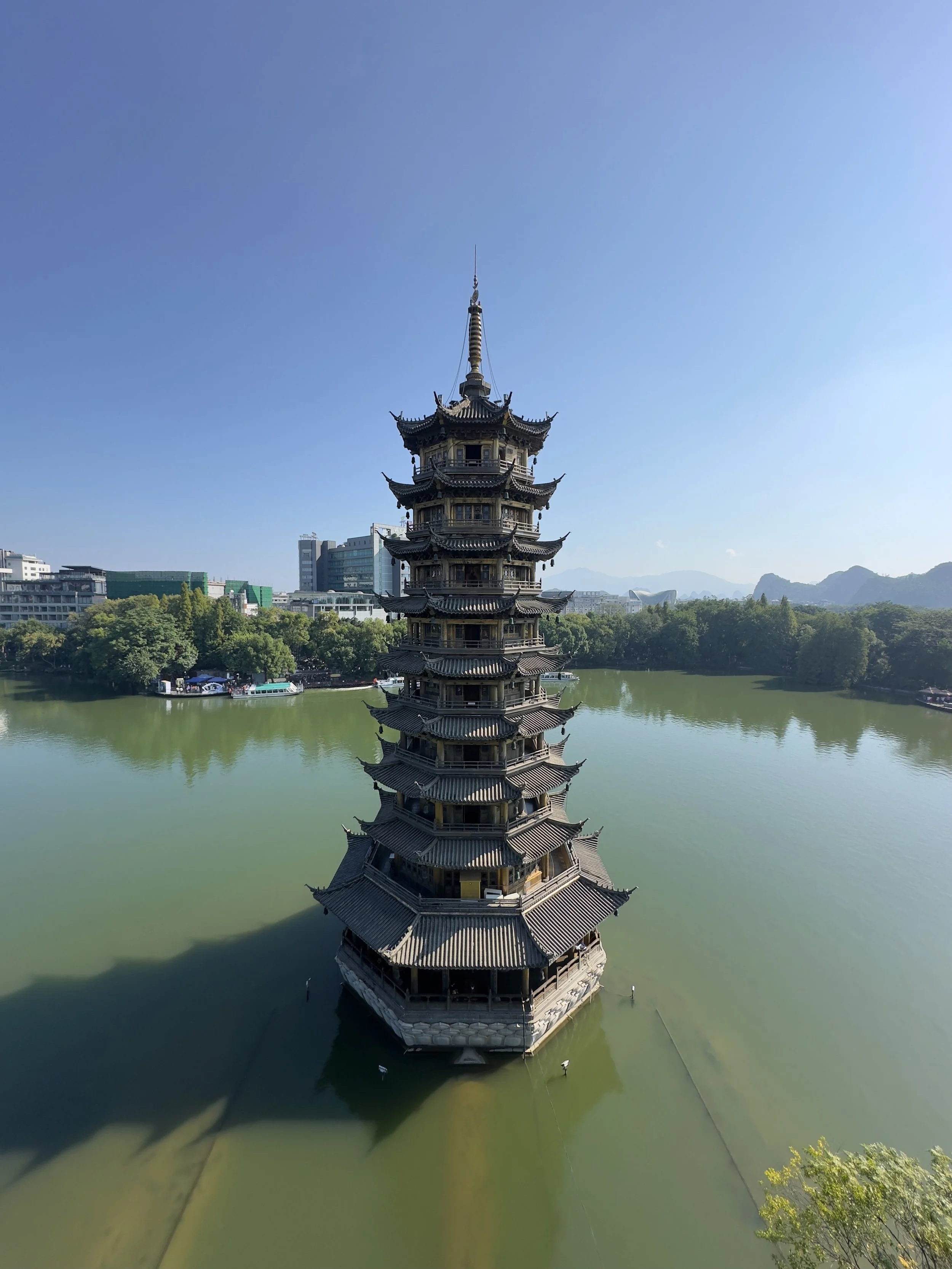 The Sun Pagoda from the top of the Moon Pagoda