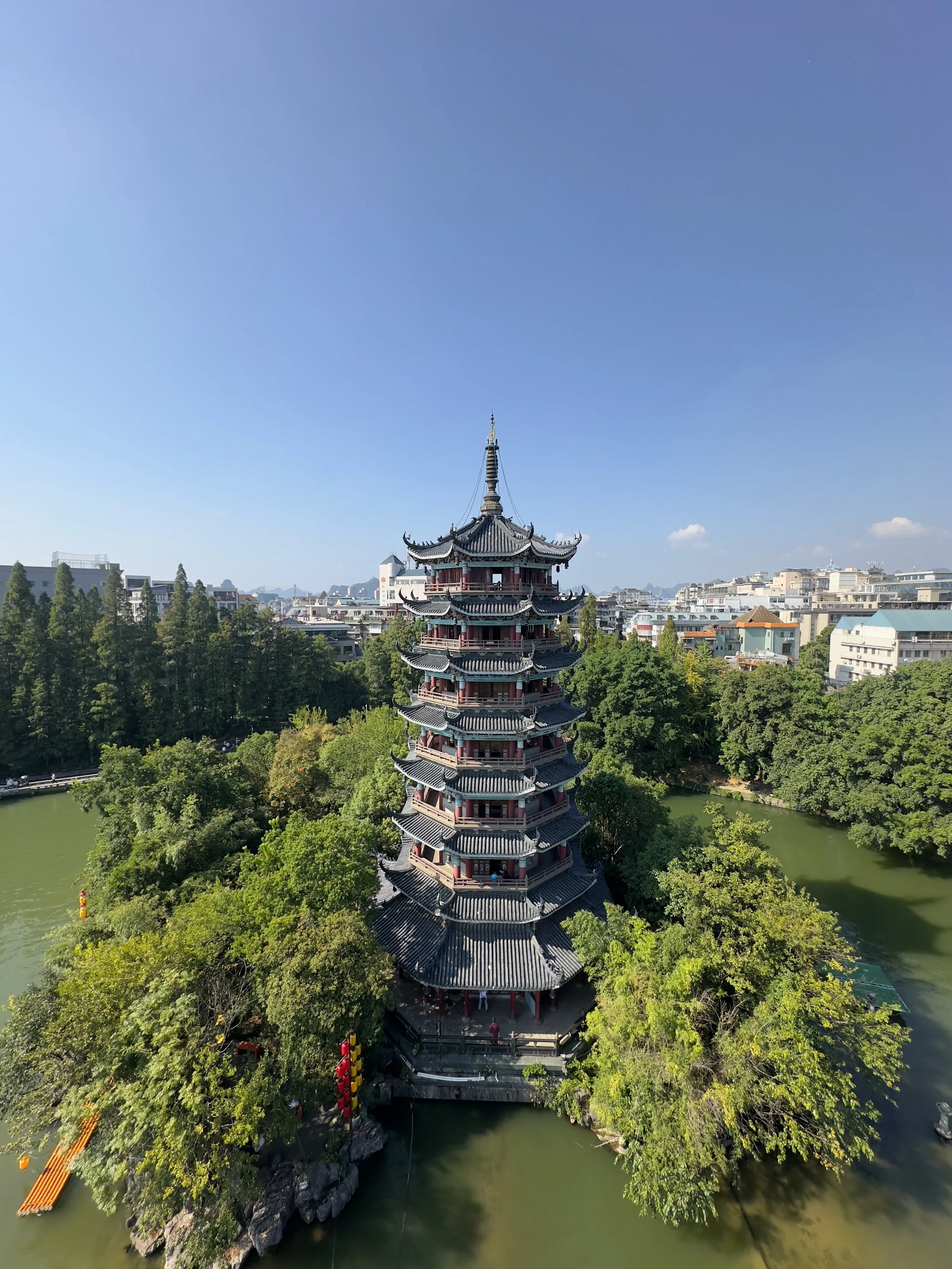 The Moon Pagoda from the top of the Sun Pagoda