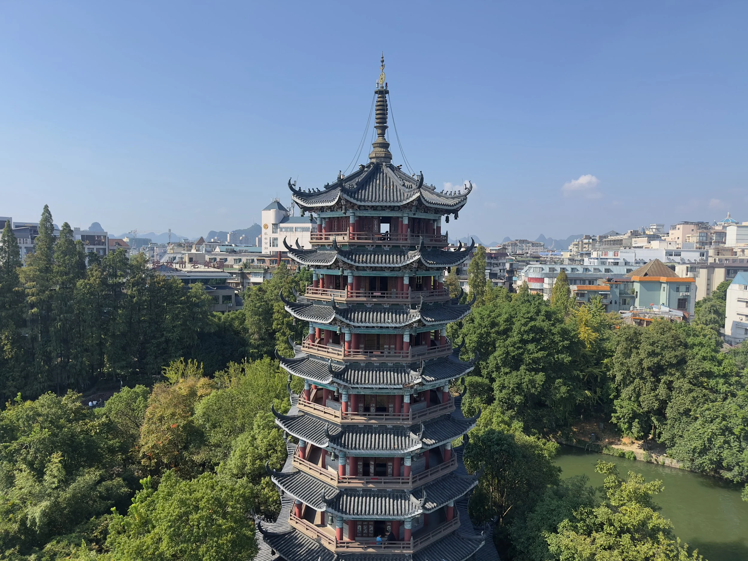 The Moon Pagoda from the top of the Sun Pagoda