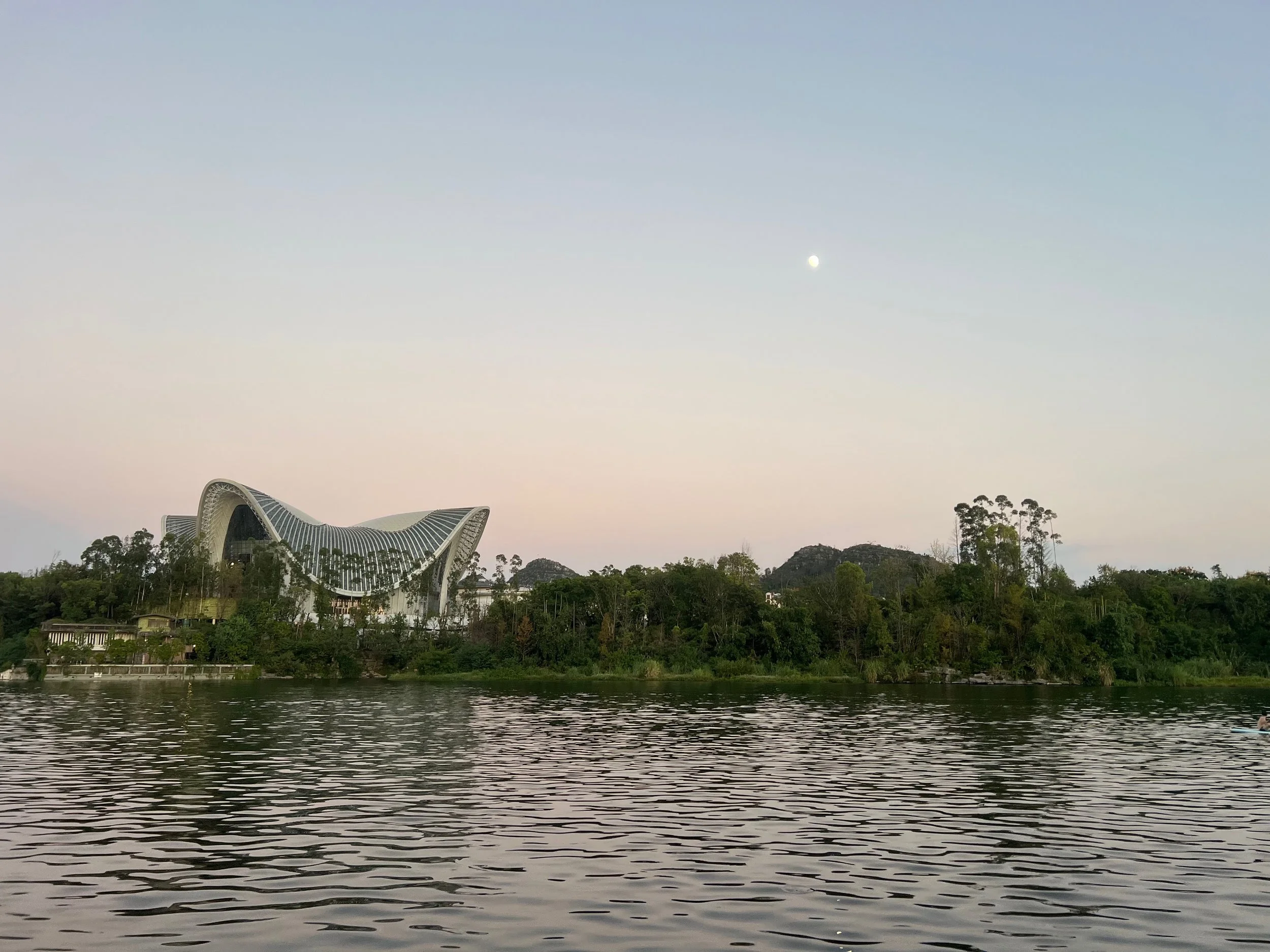 Guilin Opera House and Lijiang River ( iPhone shot )