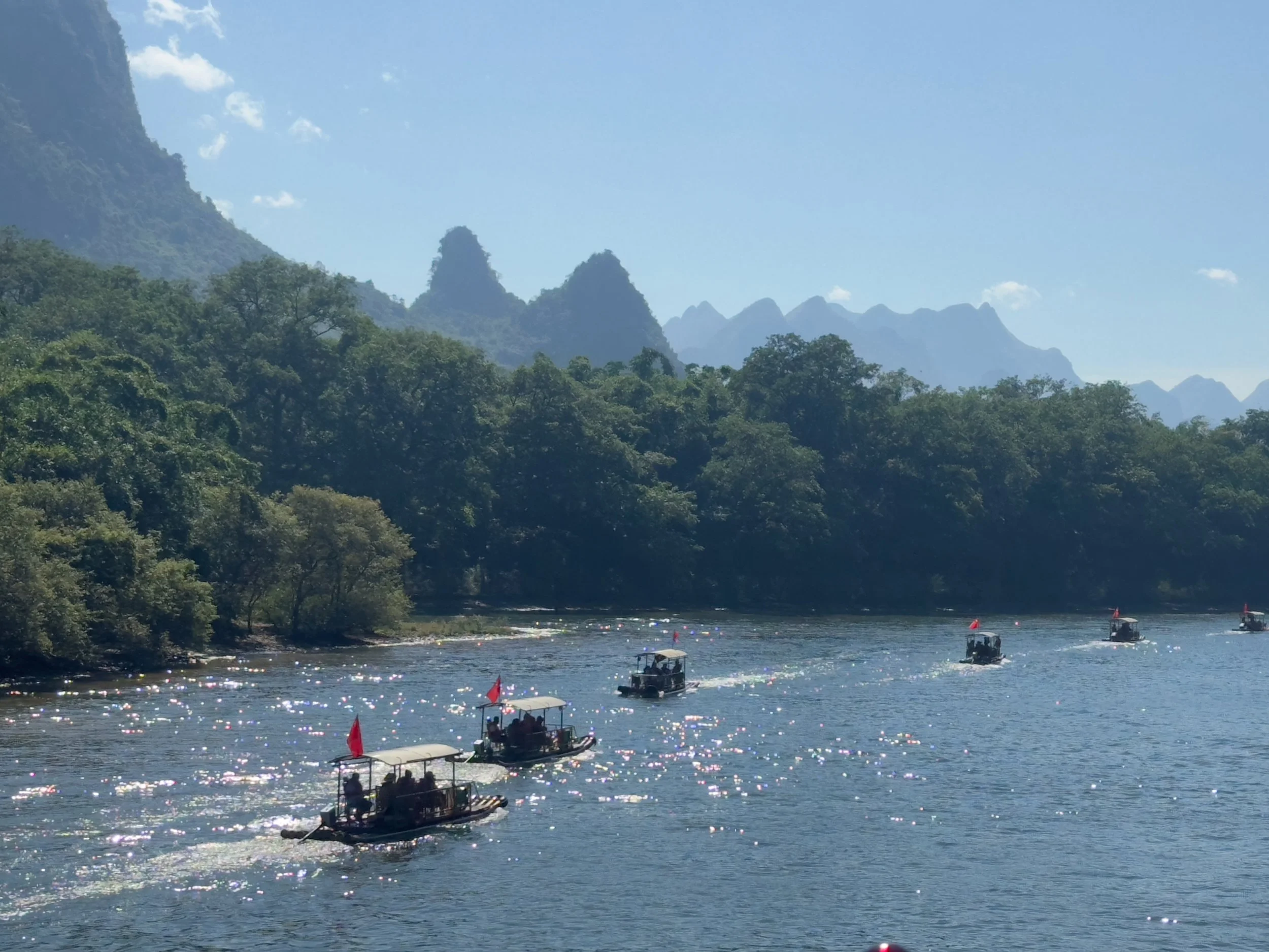 Traditional rafts on the Li River