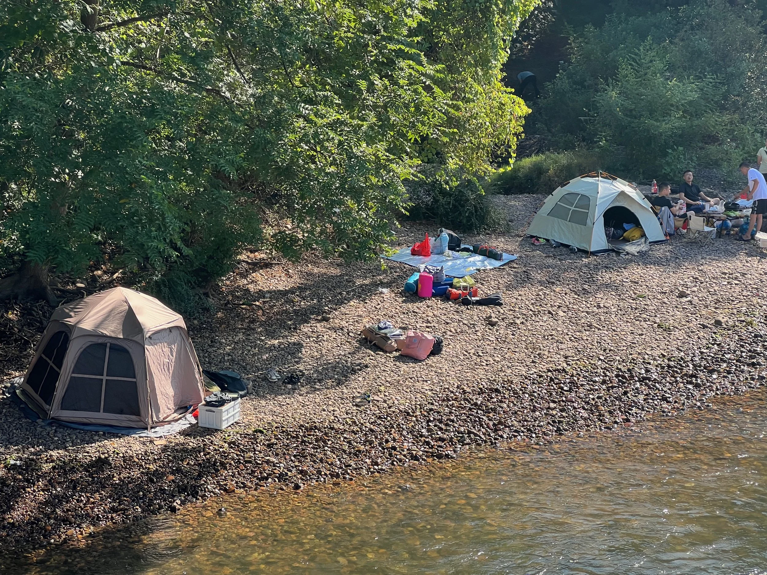 Riverside camping