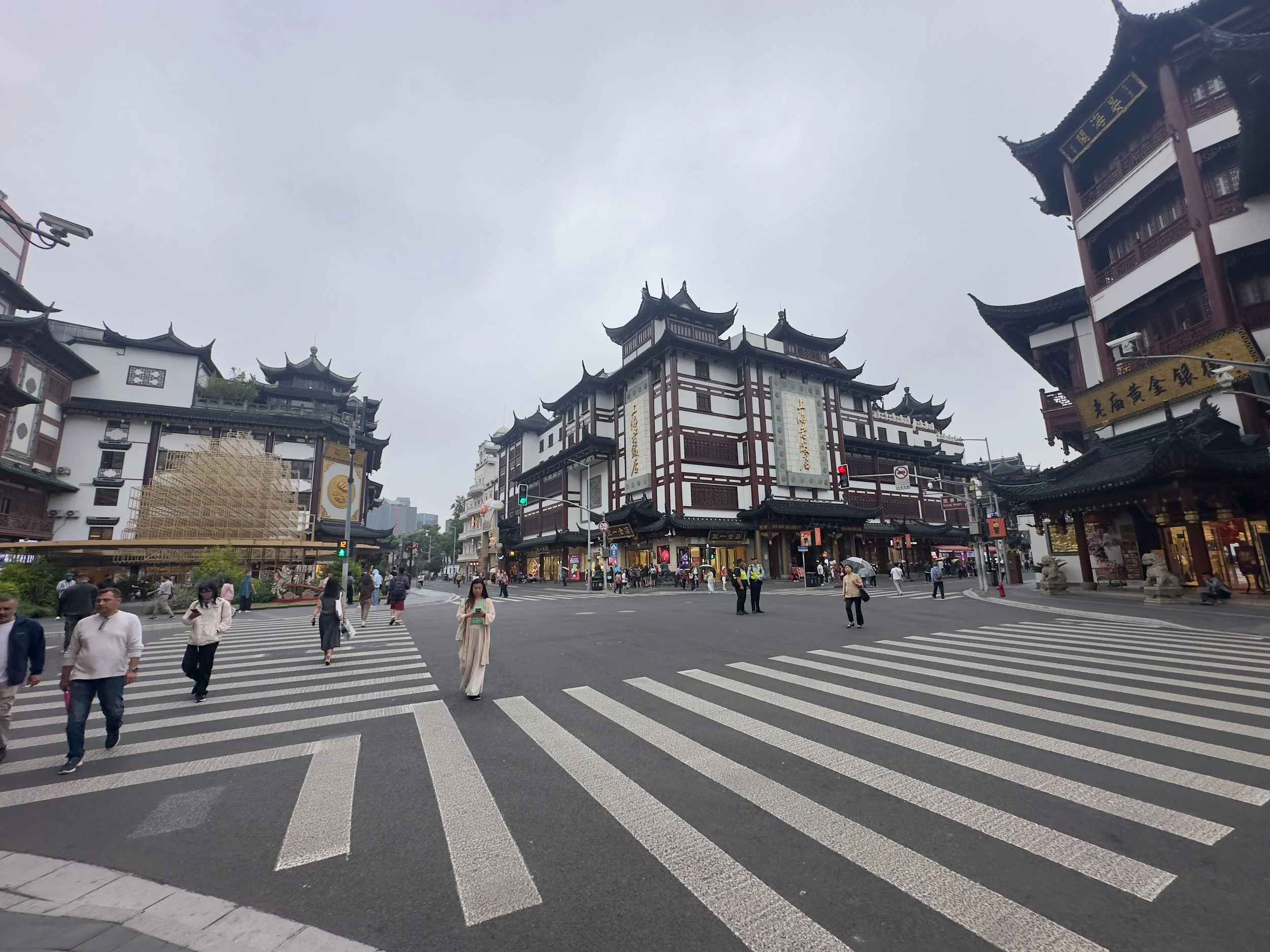Yu Gardens main intersection, our hotel to the left