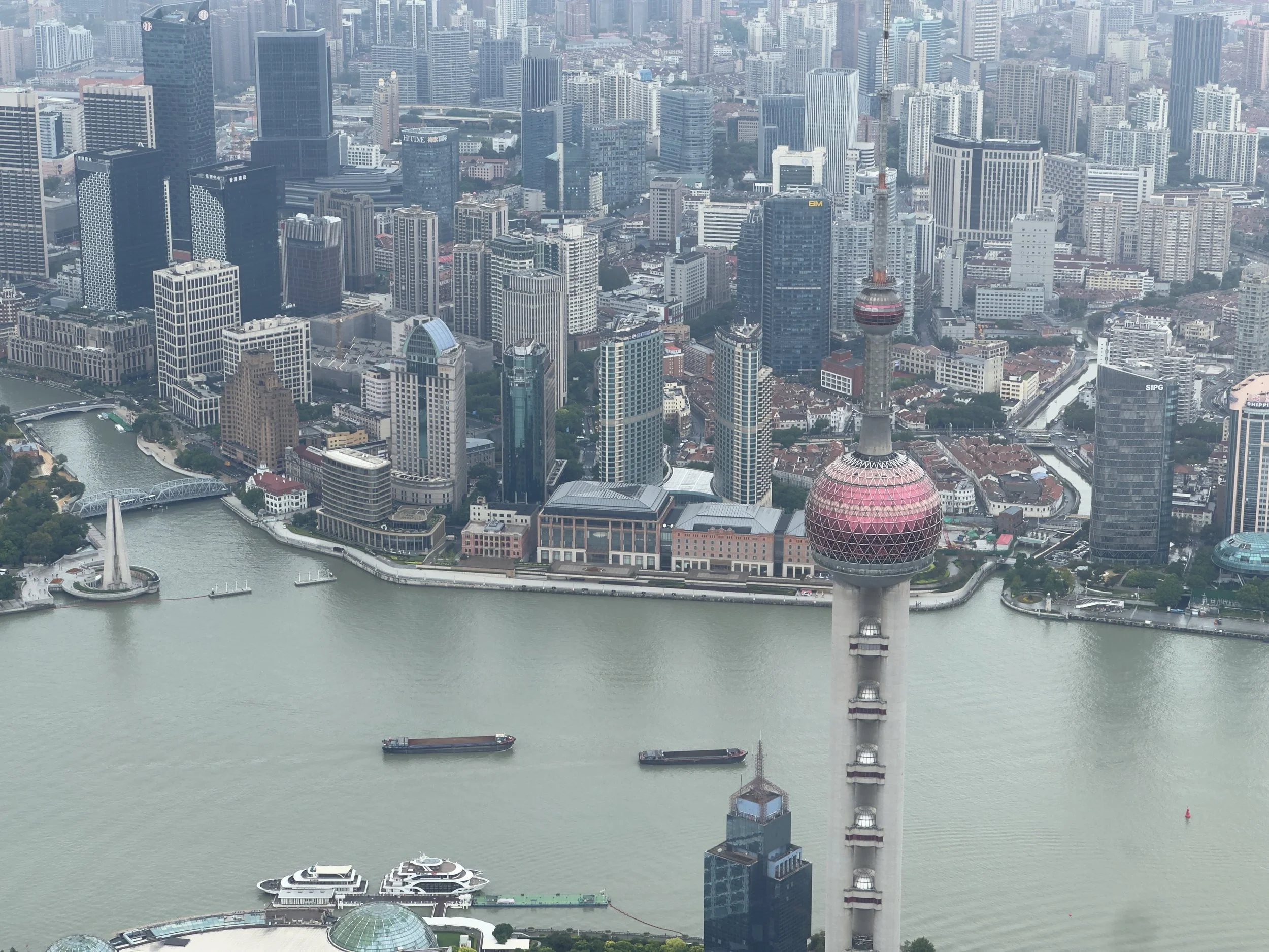 Oriental Pearl building and Suzhou Creek